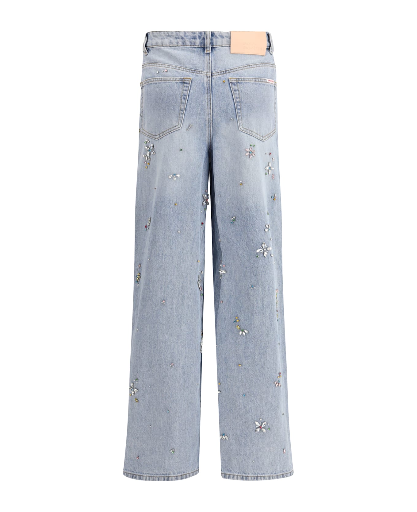 self-portrait Wide Leg Jeans - BLUE