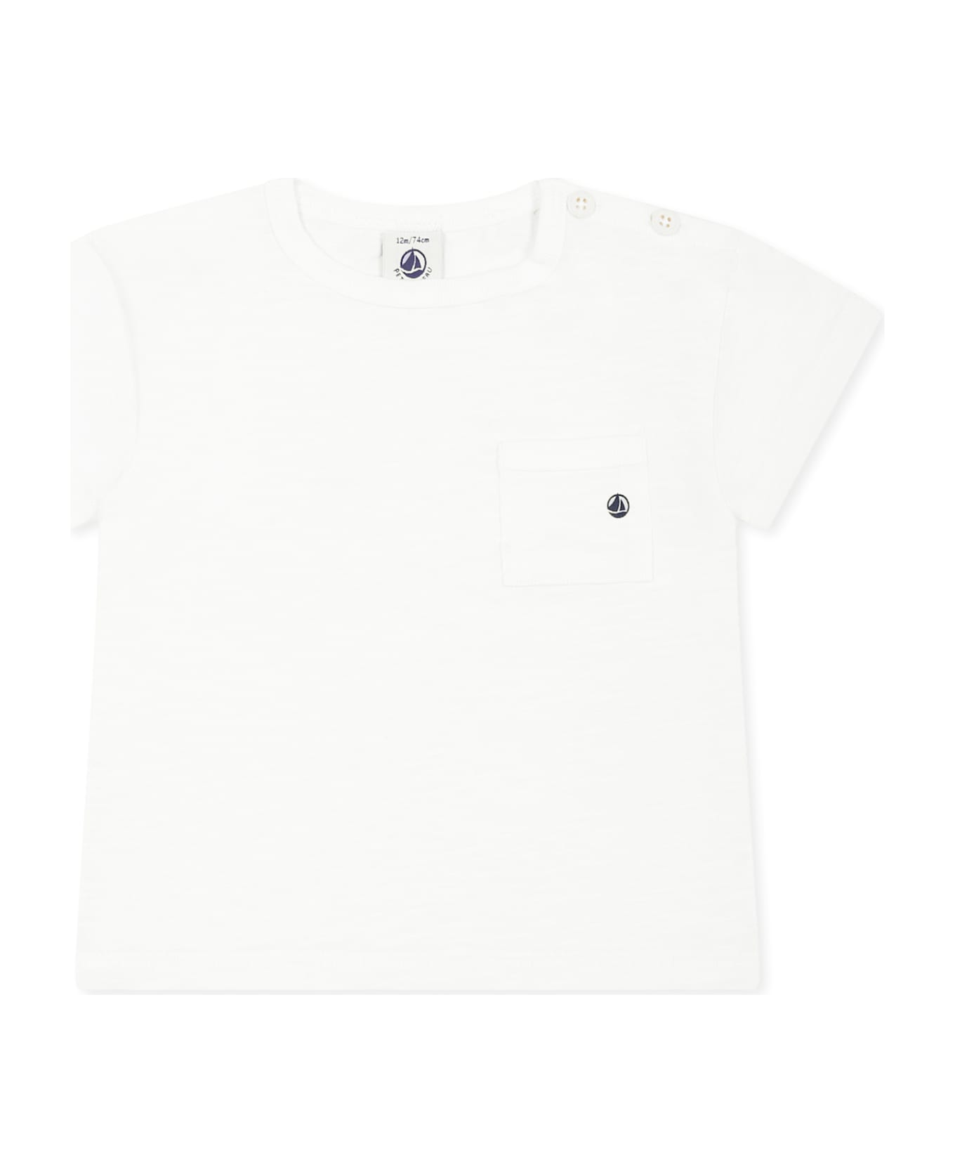 Petit Bateau White T-shirt For Baby Boy - White