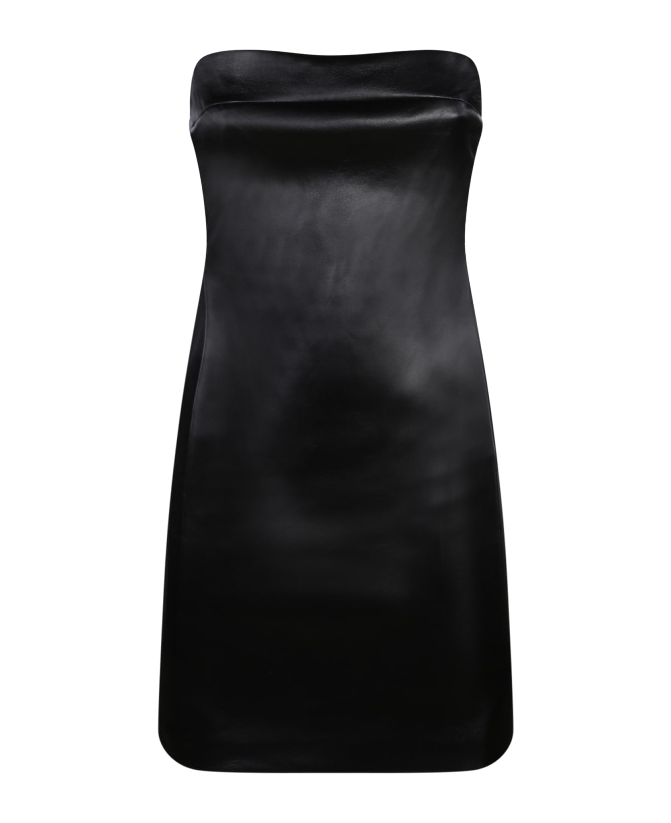 Alice + Olivia Black Vegan Leather Bustier Mini Dress - Black ワンピース＆ドレス