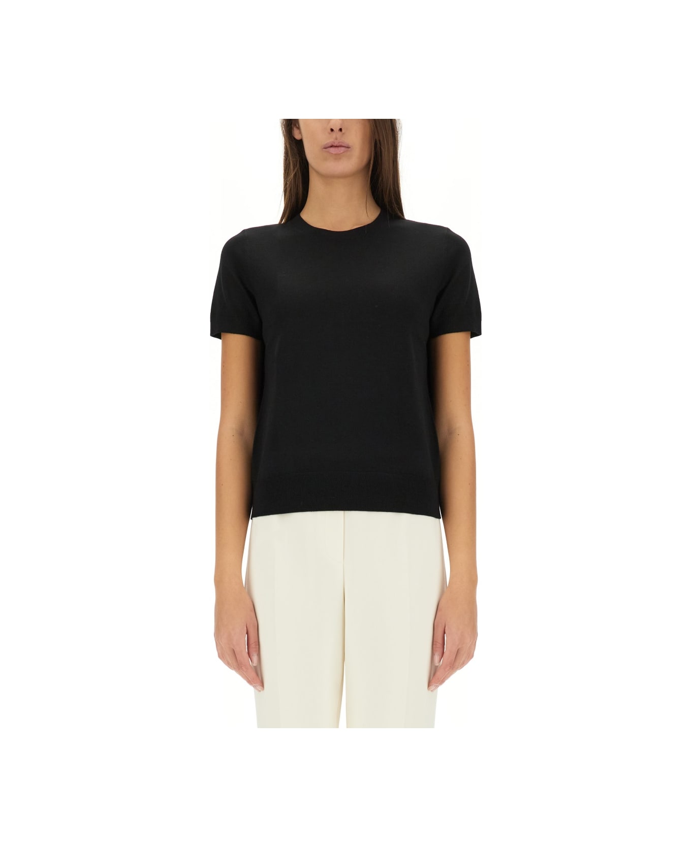 Theory Knitted Tops. - BLACK