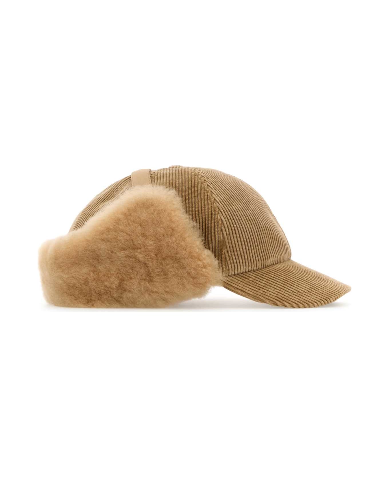 Burberry Camel Corduroy Baseball Cap - TEDDY