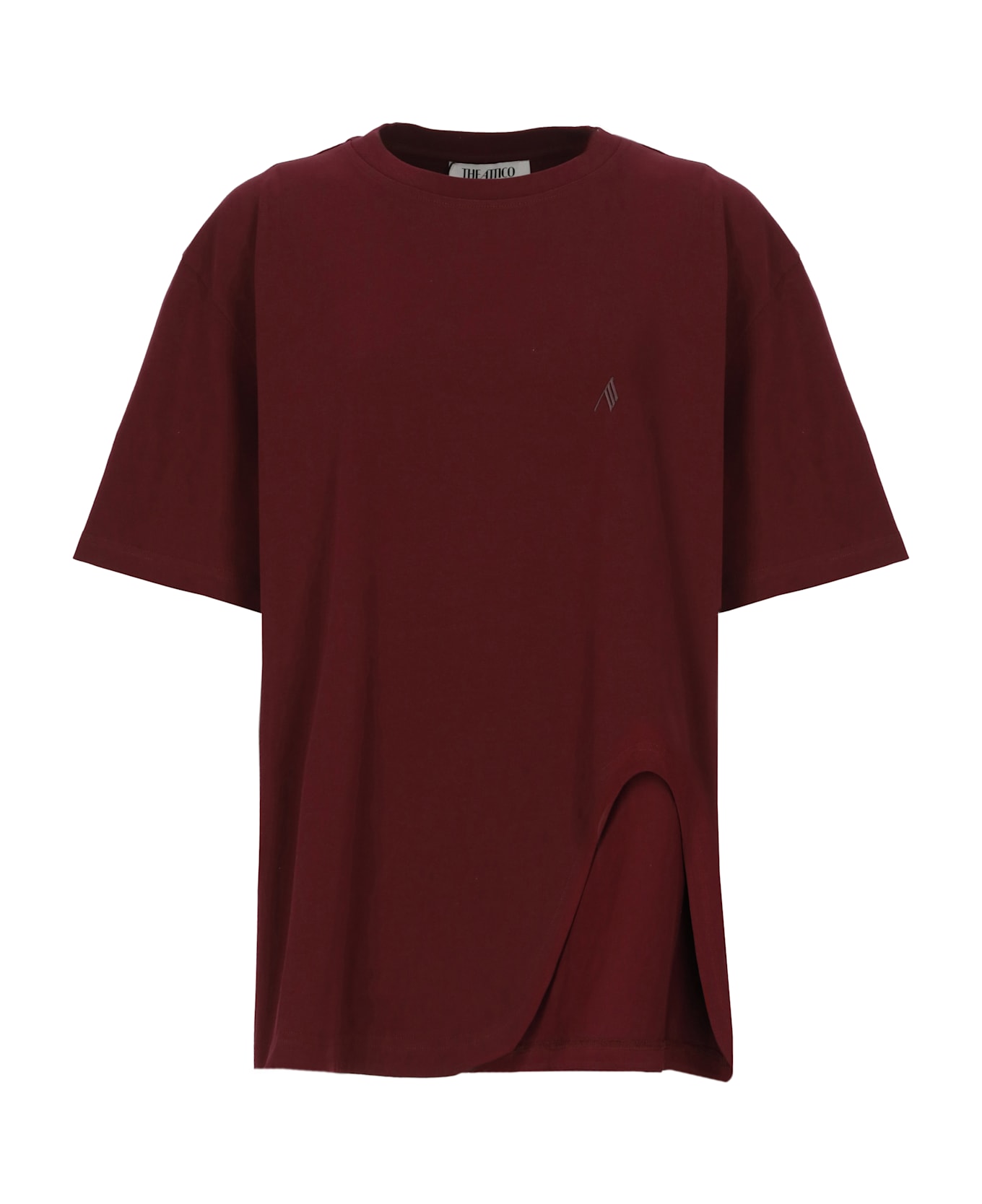 The Attico T-shirt With Logo - Burgundy
