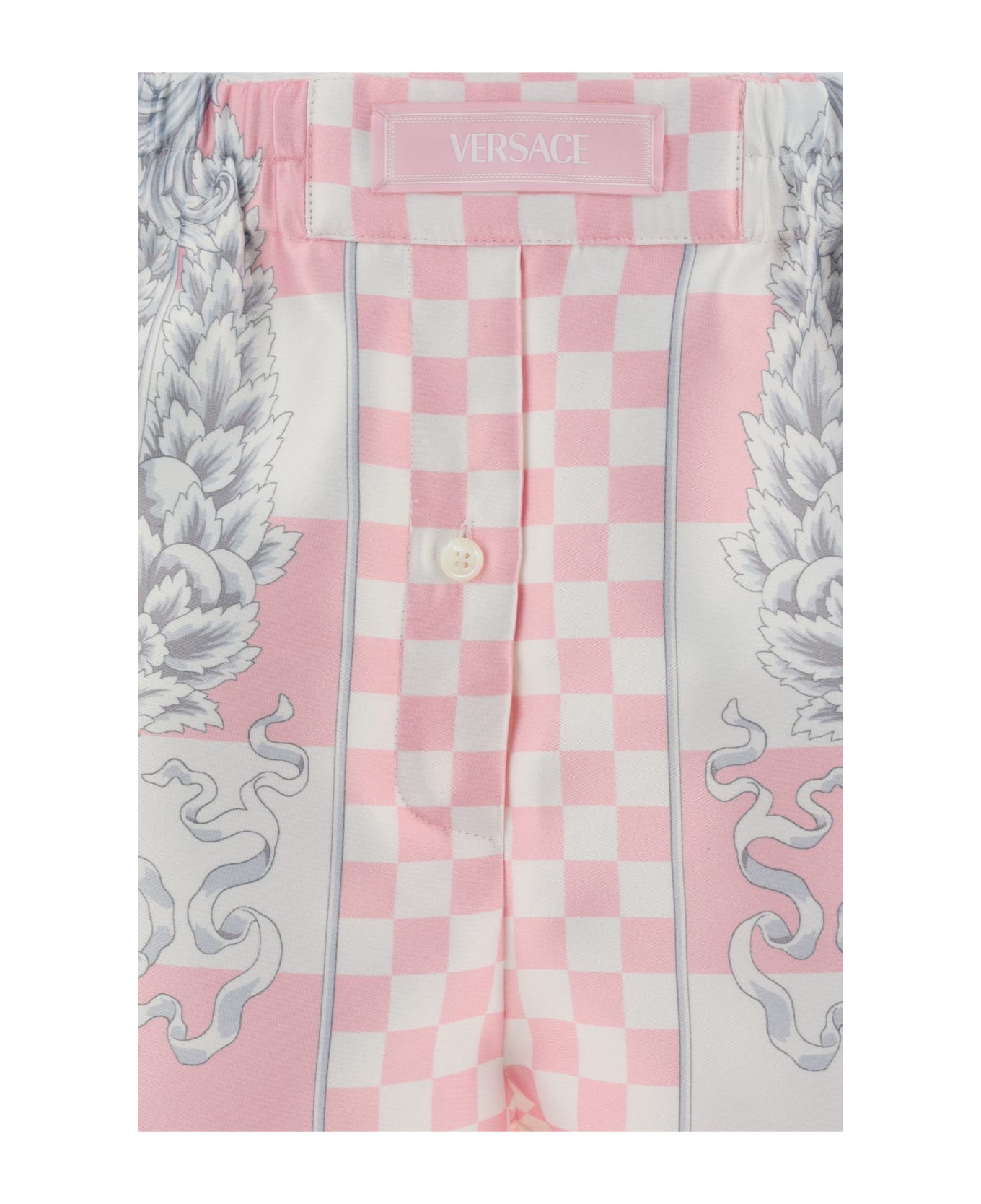 Versace Bermuda Shorts - Pastel Pink+white+silver