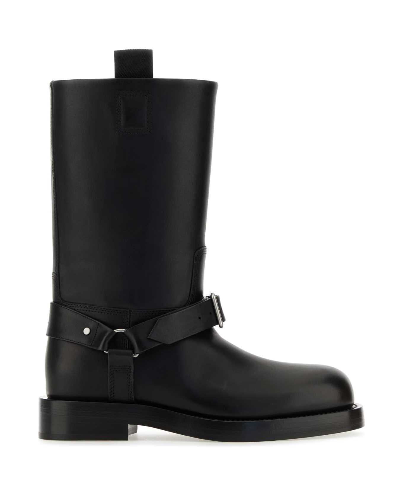Burberry Black Leather Ankle Boots - BLACK