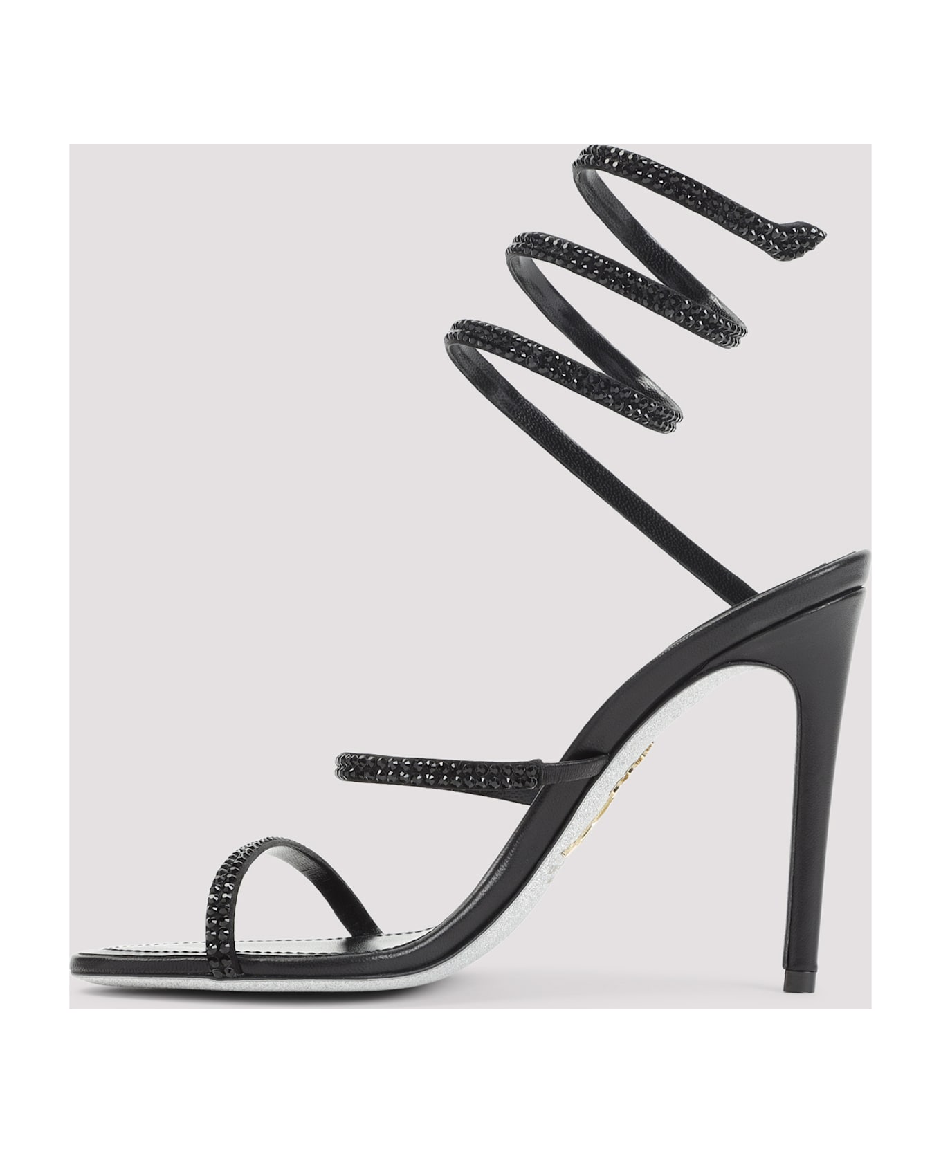 René Caovilla Rene Caovilla Leather Sandals - Black Satin