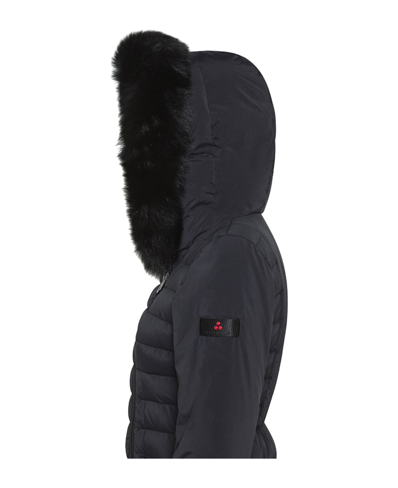 Peuterey Seriola Slim Down Jacket In Black With Fur - NERO コート