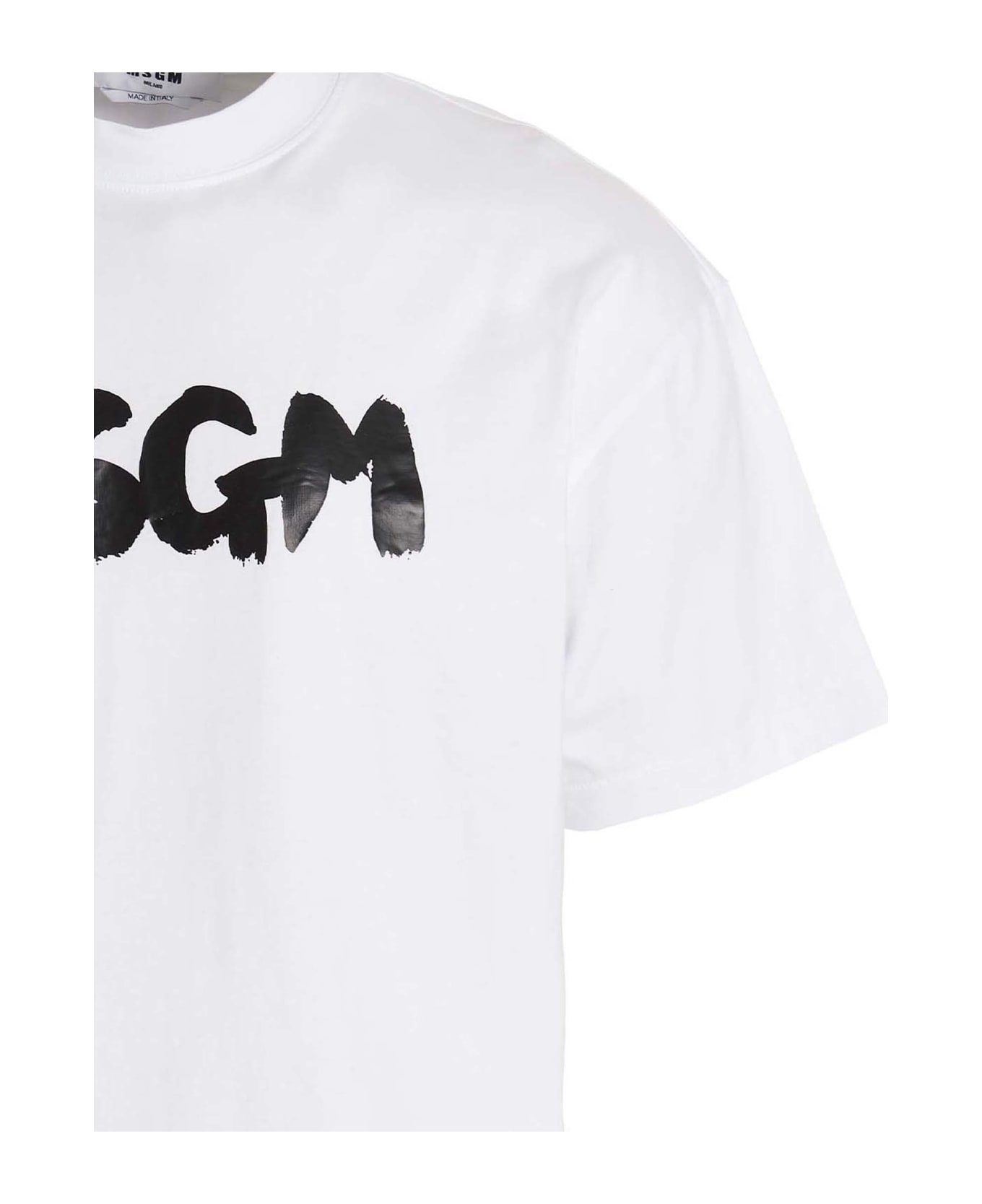 MSGM Logo Print T-shirt - Bianco シャツ