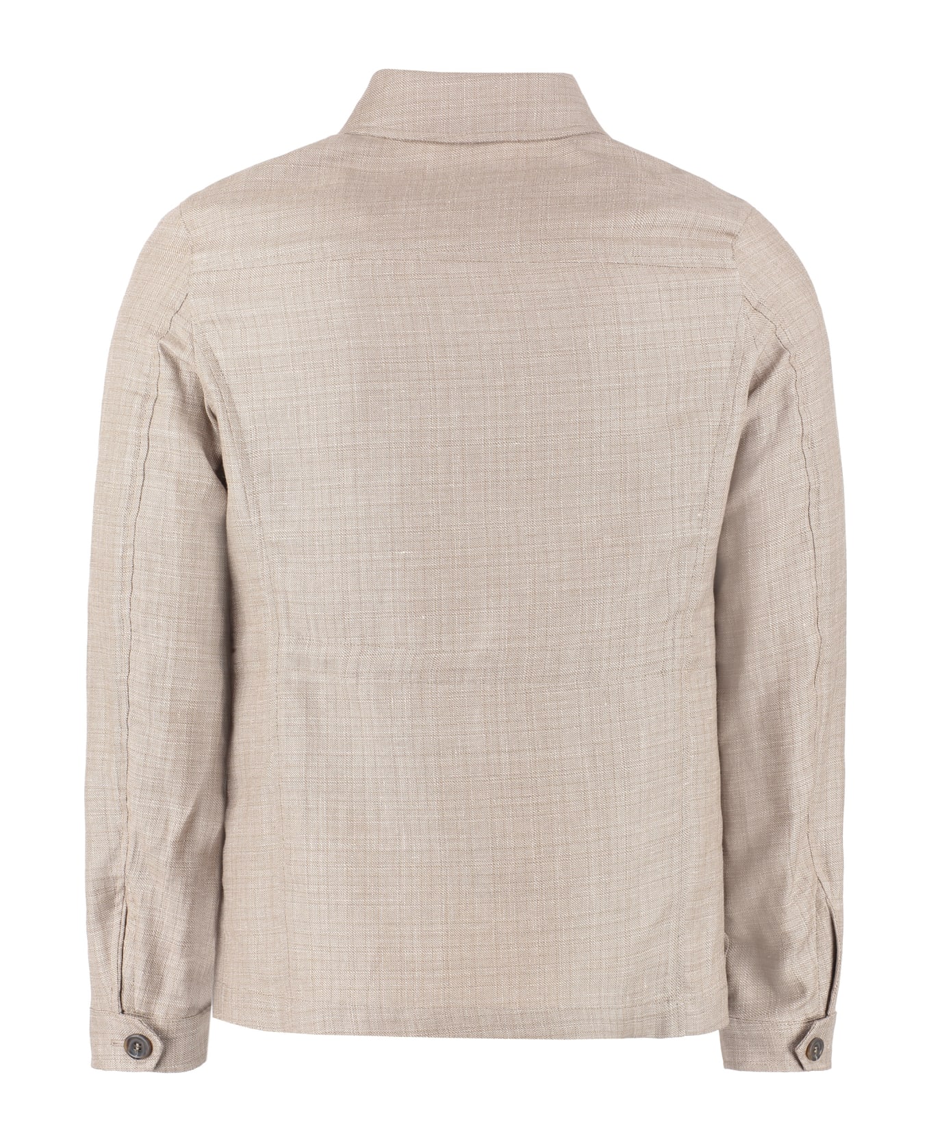 Canali Wool Blend Single-breast Jacket - Beige コート