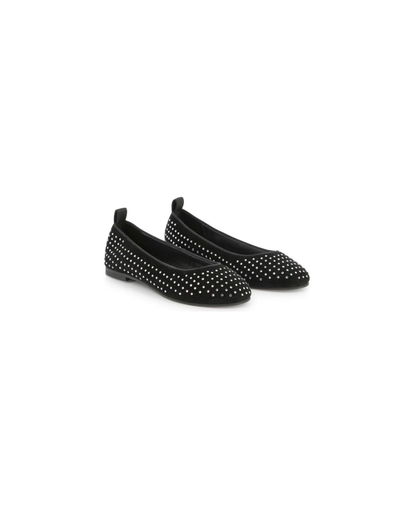 Marc Jacobs Black Ballet Shoes With Stud Embellishments And Almond Toe In Leather Girl - Black