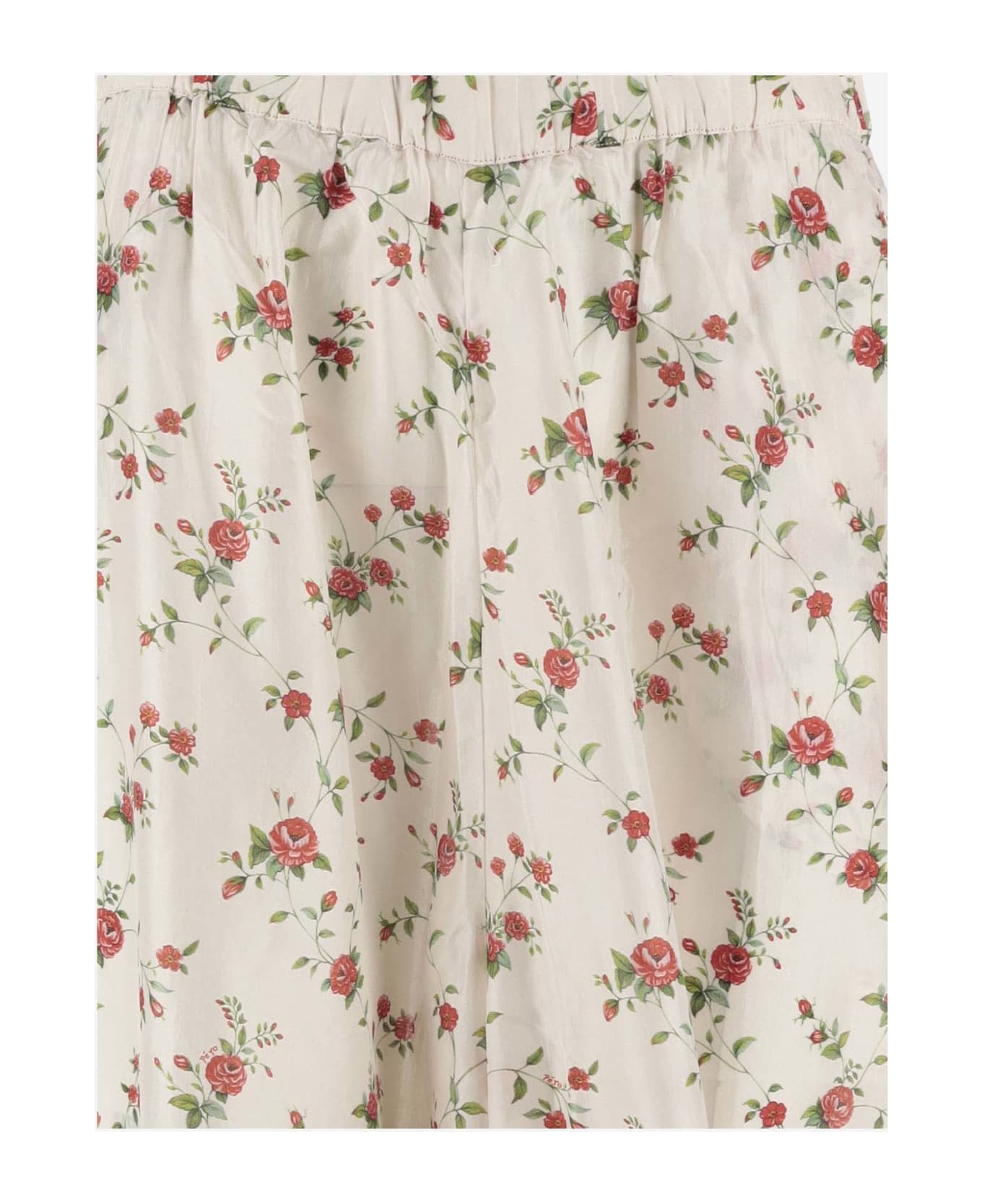 Péro Silk Pants With Floral Pattern - Red