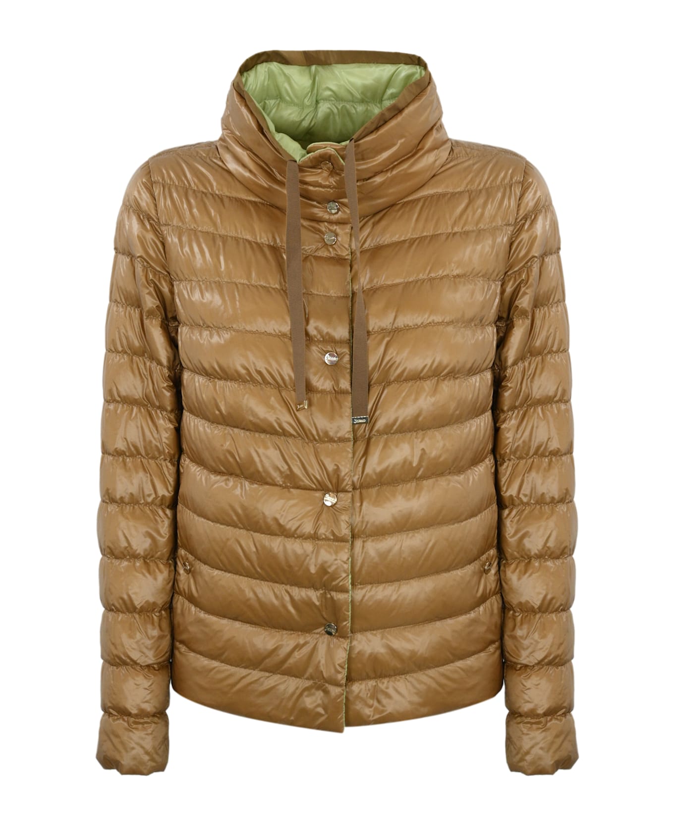 Herno Reversible Quilted Down Jacket - Cammello/Verde Chiaro