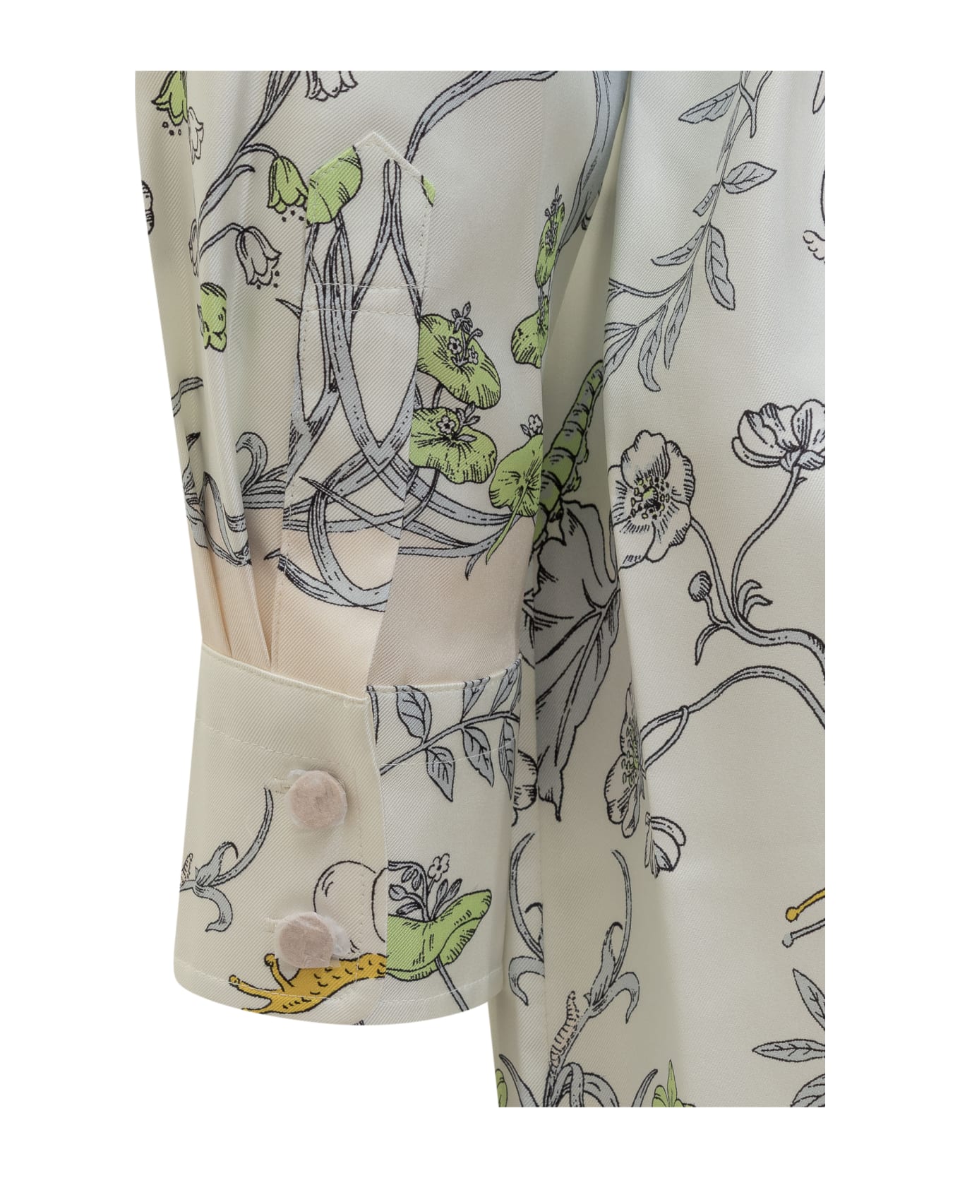 Tory Burch Printed Silk Twill Shirtdress - Neutral Meadow