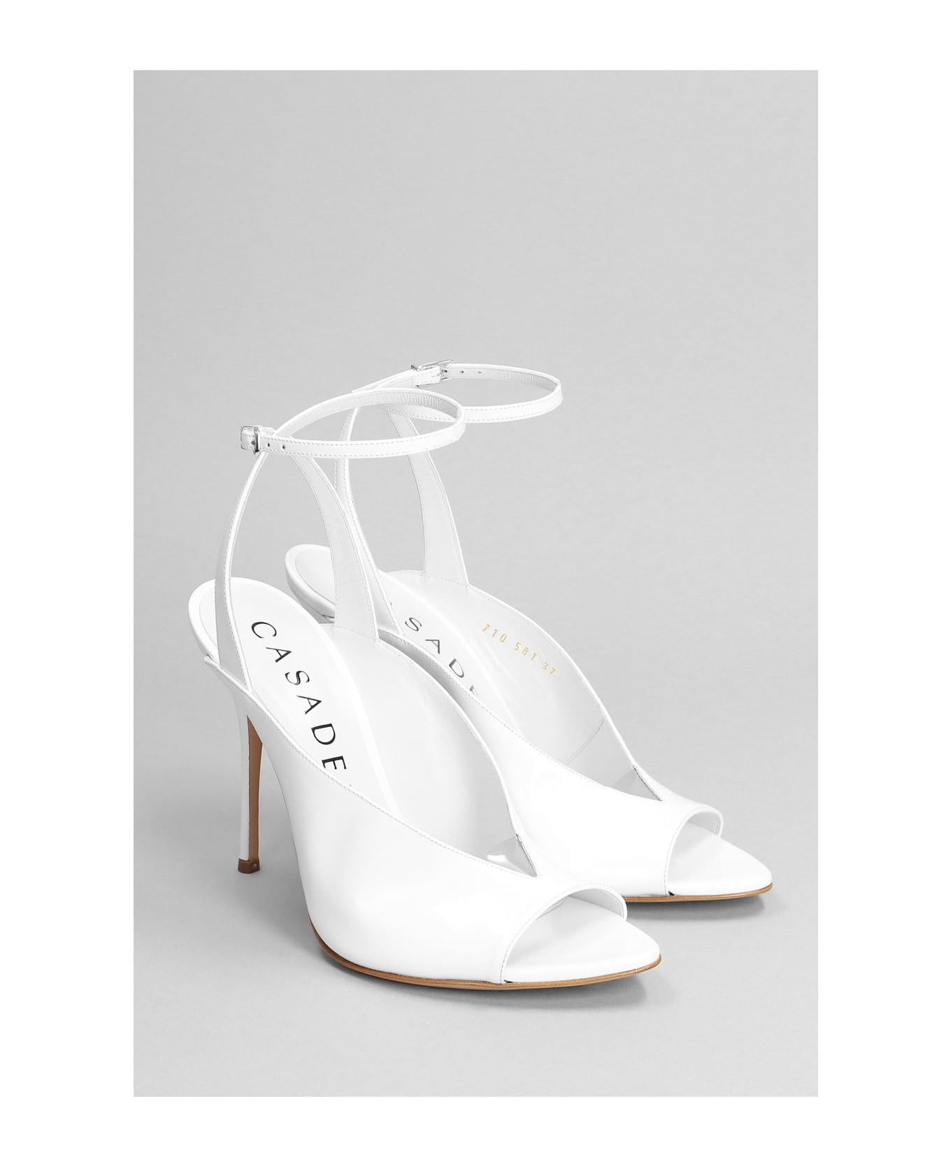 Casadei Sandals In White Patent Leather - white