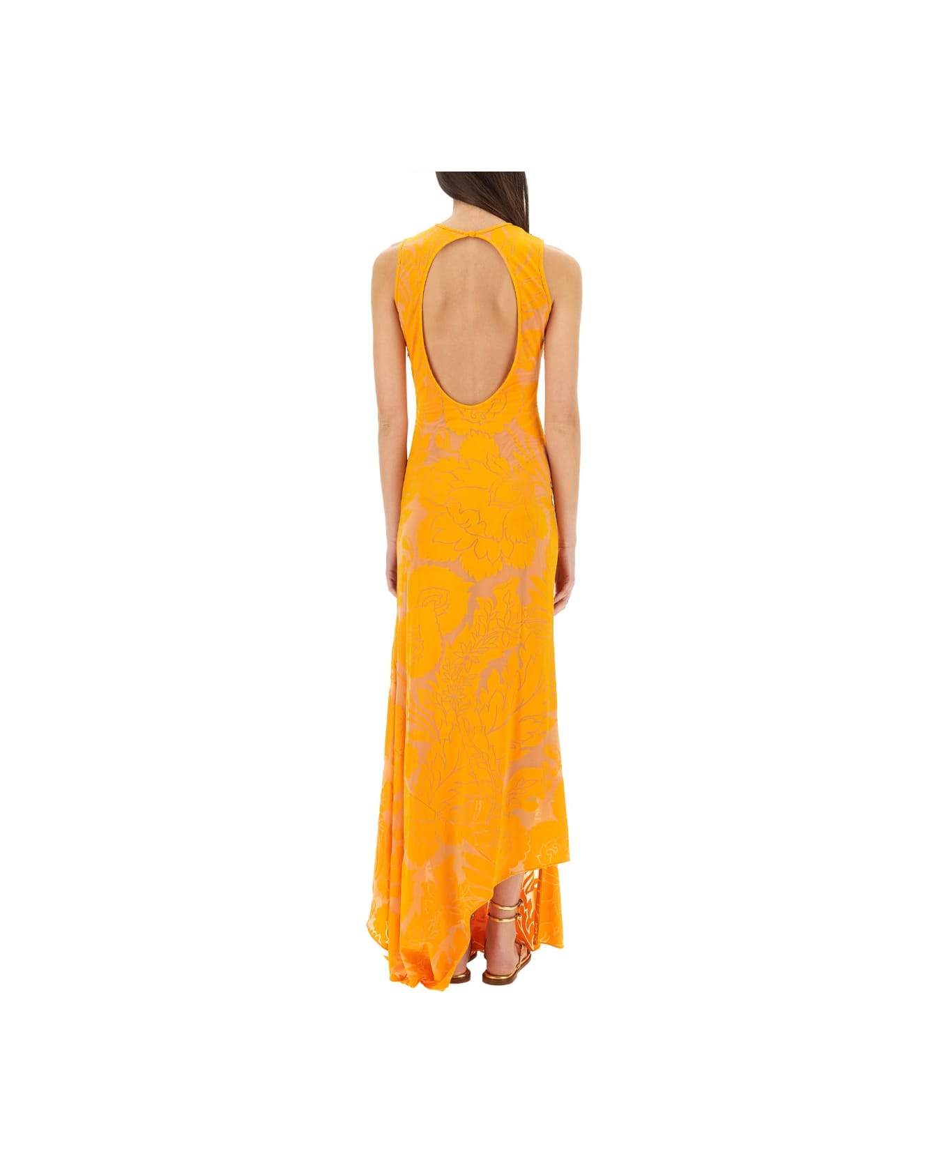 Etro Orange Long Dress - ORANGE