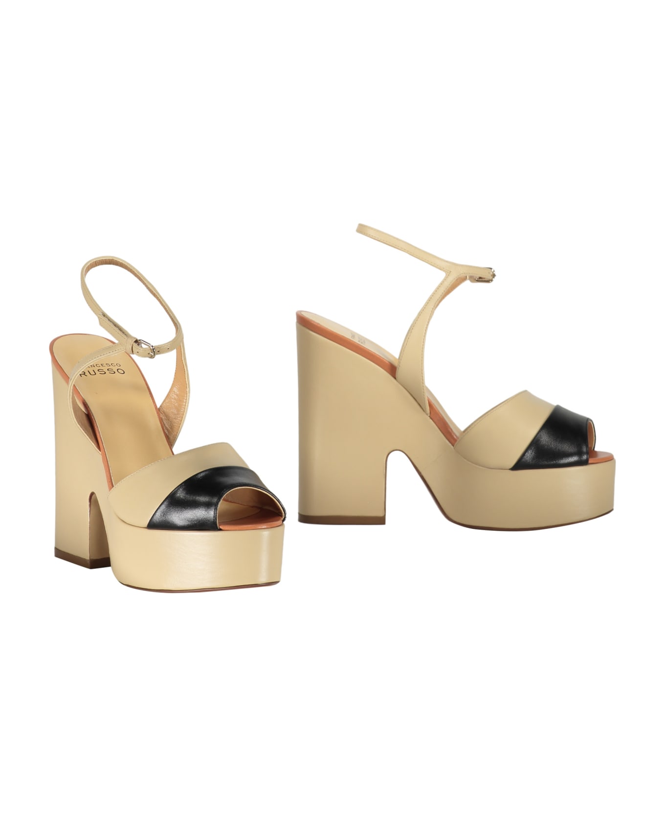 Francesco Russo Leather Sandals - Beige