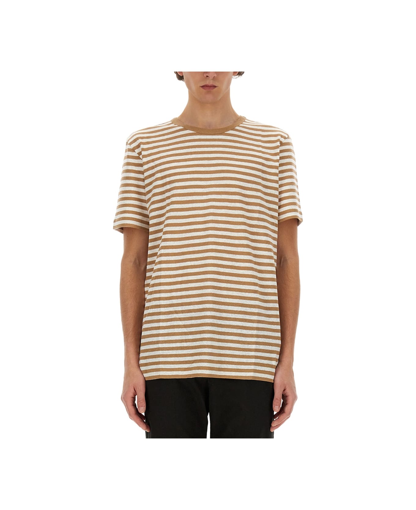 Hugo Boss Striped T-shirt - BEIGE