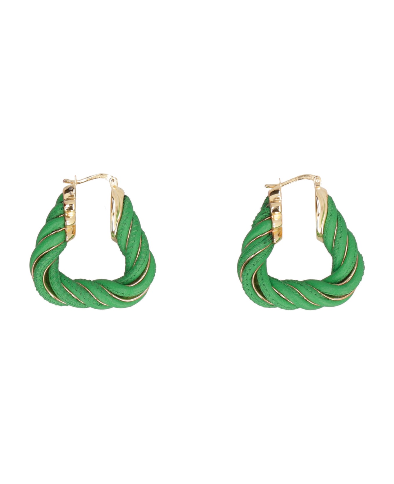 Bottega Veneta Twist Triangle Hoop Earrings - green イヤリング