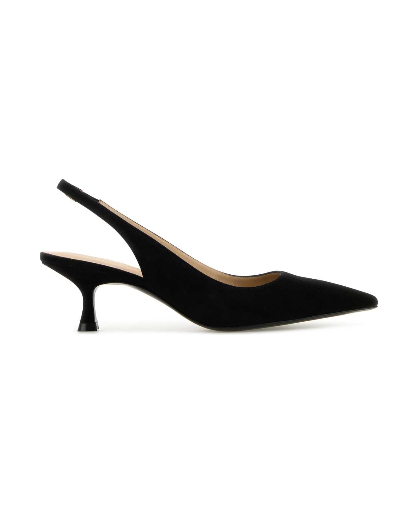Stuart Weitzman Black Suede Naomi Pumps - BLACK