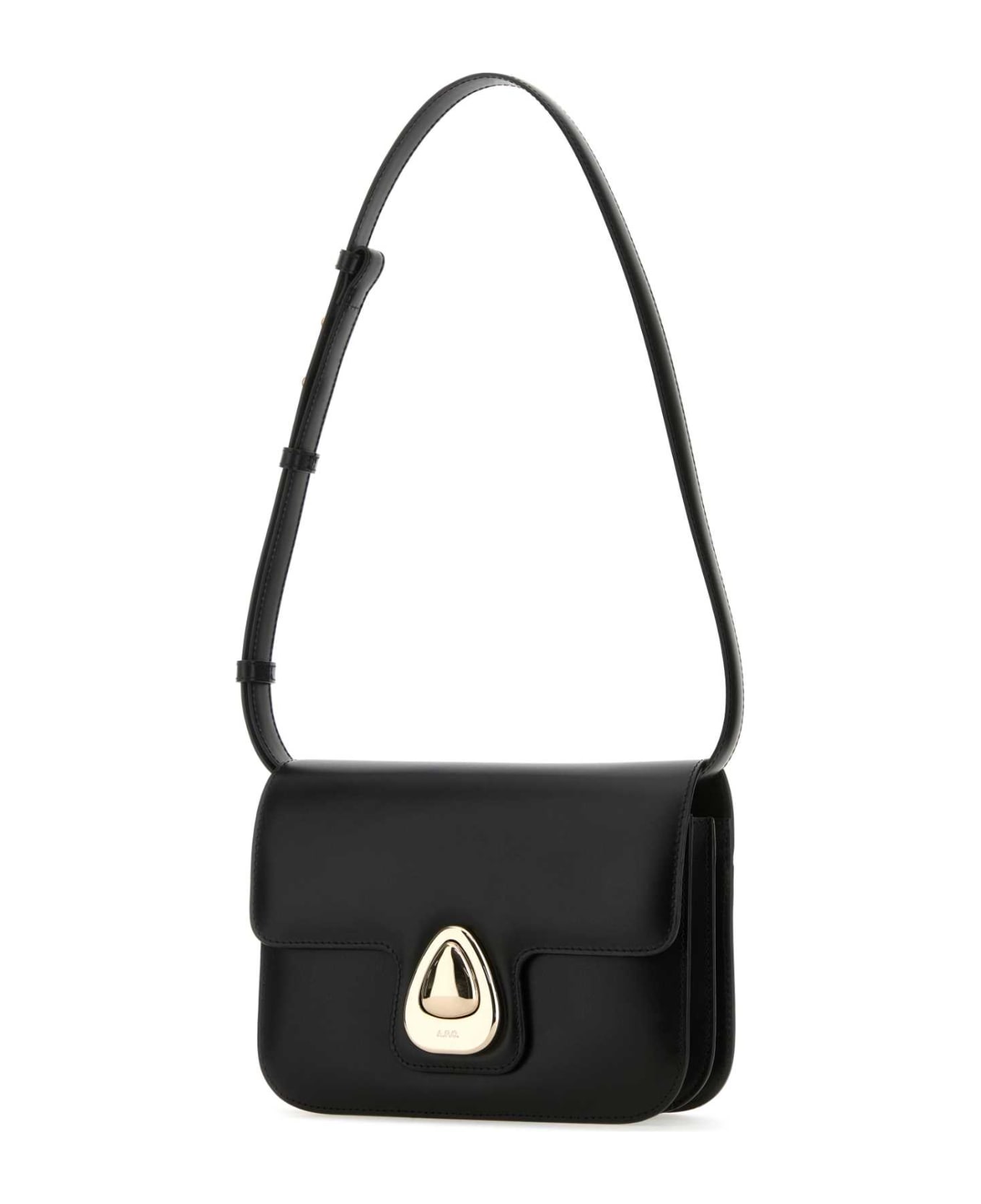 A.P.C. Black Leather Small Astra Crossbody Bag - NOIR ショルダーバッグ