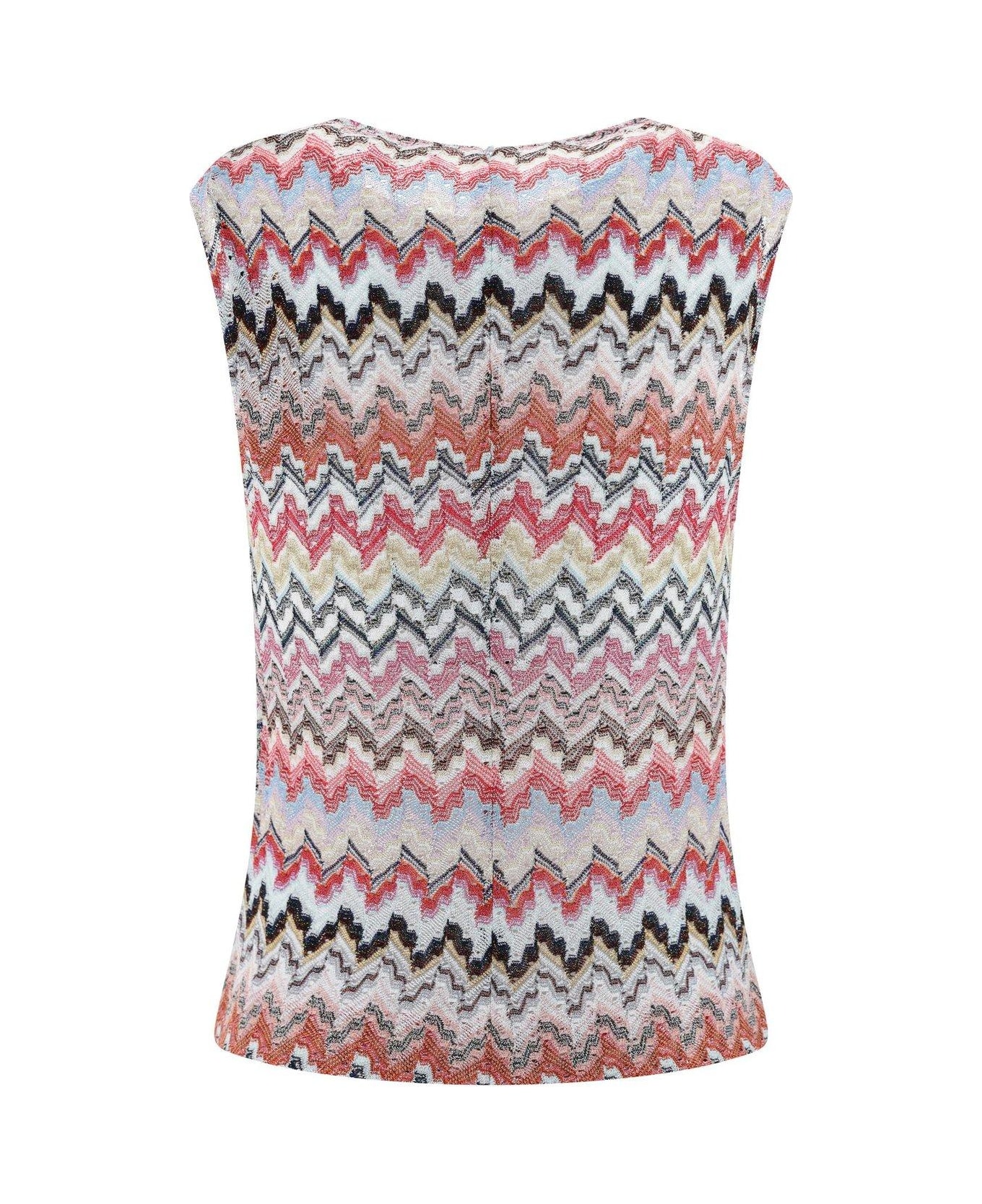 Missoni Zigzag Pattern Knitted Sleeveless Top - Pink