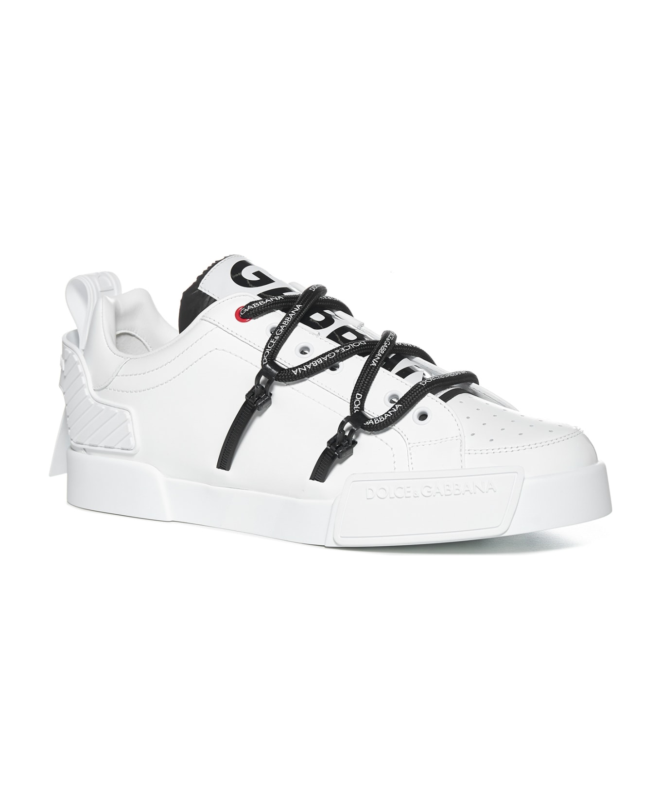 If you dont have the heart to beat your sneaker heat Portofino Sneaker In Calfskin And Patent Leather - White