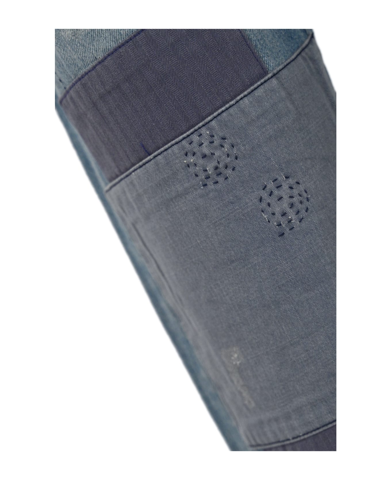 Polo Ralph Lauren Straight Denim Trousers With Patches - Blue