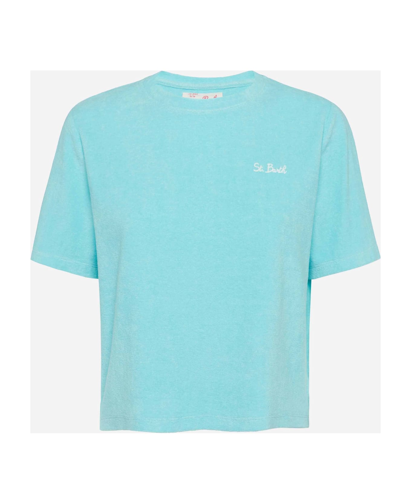 MC2 Saint Barth Water Green Terry Cotton T-shirt Aleja - GREEN