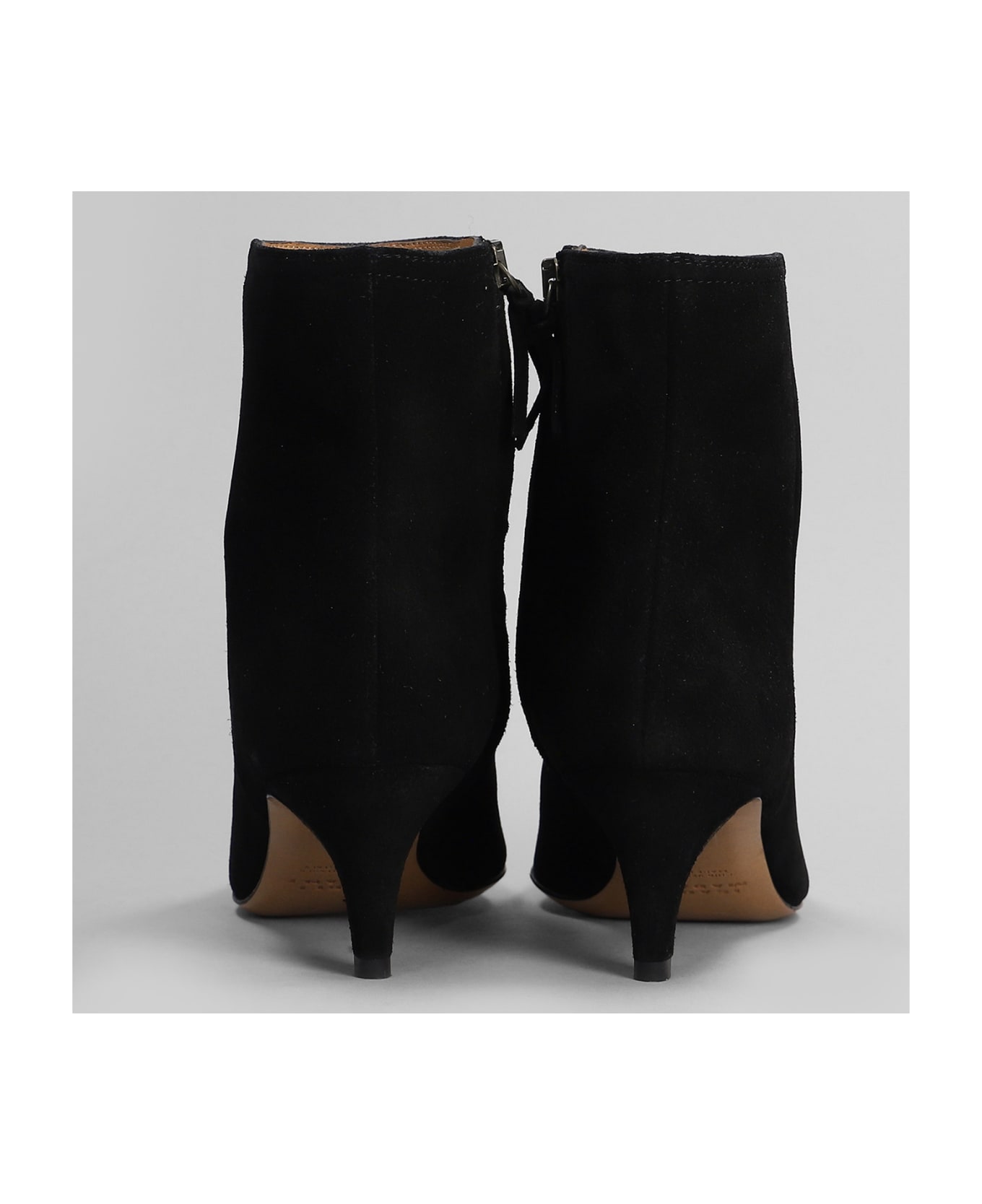 Isabel Marant Deone Low Heels Ankle Boots In Black Suede - Bk