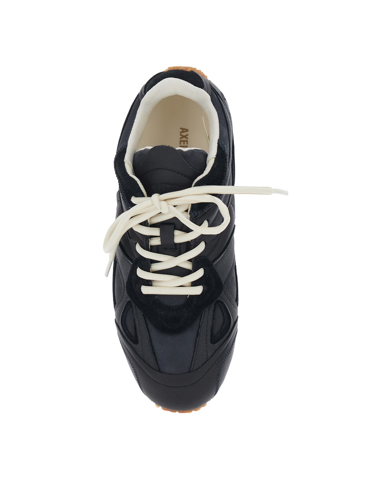 Axel Arigato 'slow Runner' Black Sneaker With Insert Design And Grooved Sole In Leather And Suede Woman - Black