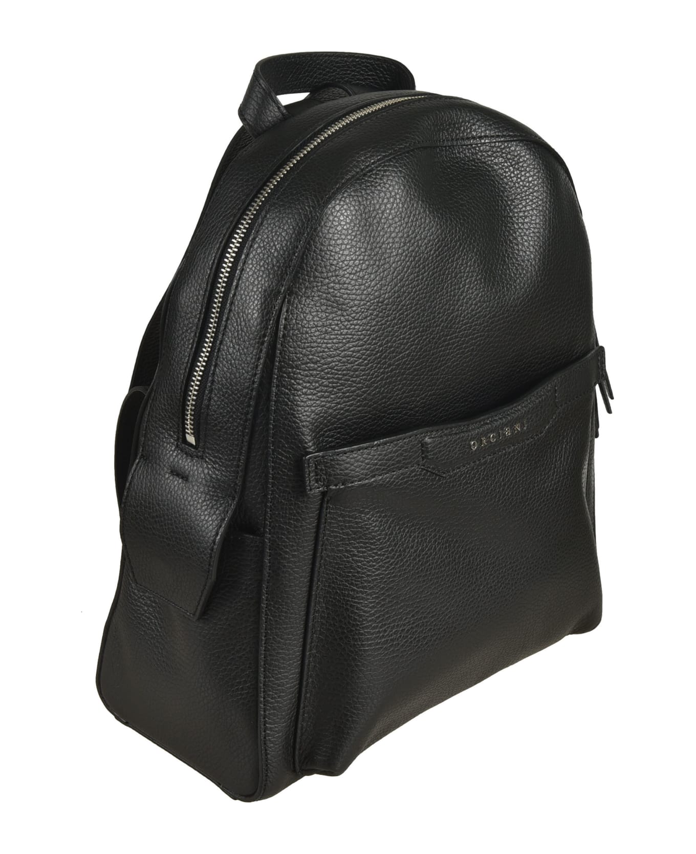Orciani Zip Logo Detail Backpack - Black バックパック