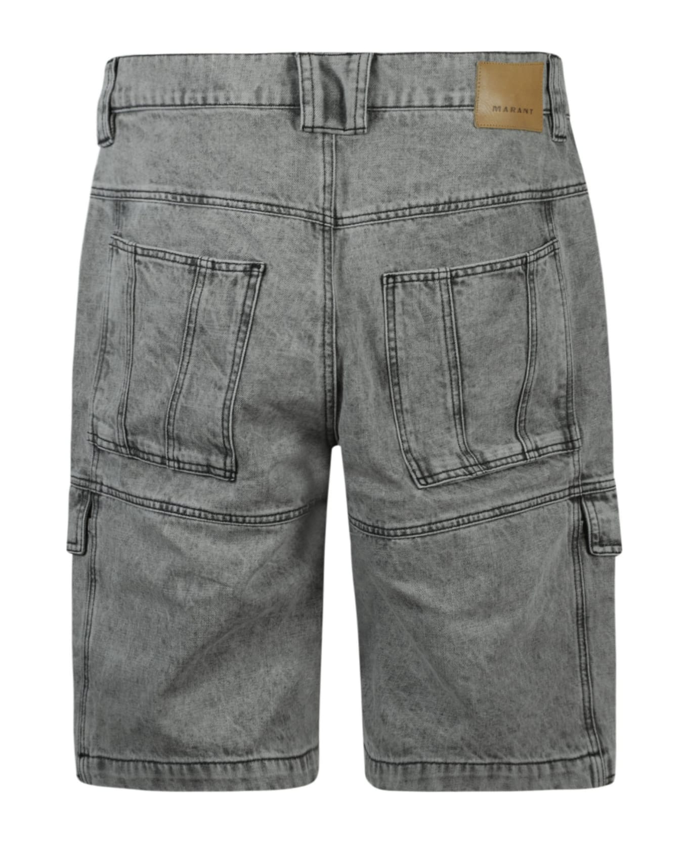 Isabel Marant Stonewashed Denim Shorts - Grey