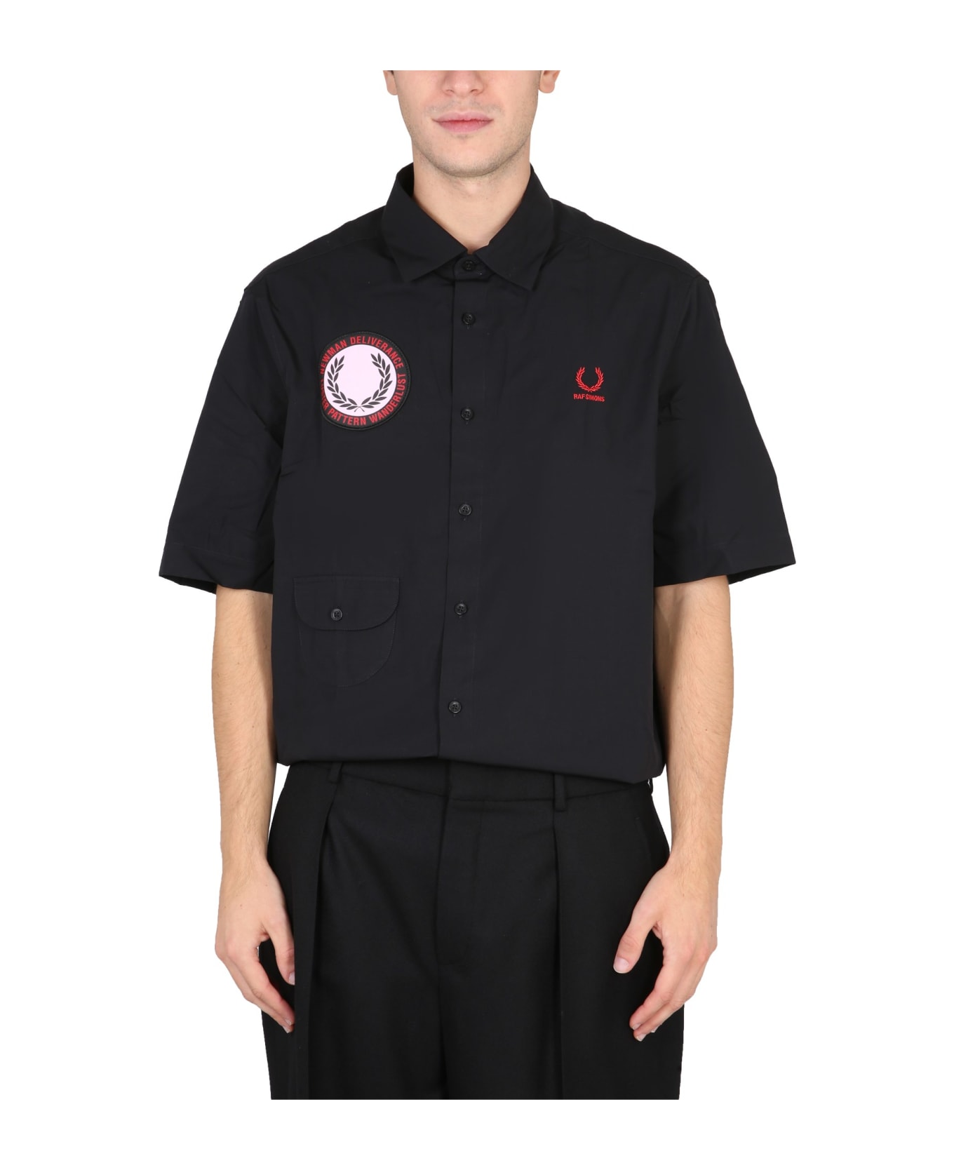 Fred Perry by Raf Simons Shirt With Patch - NERO