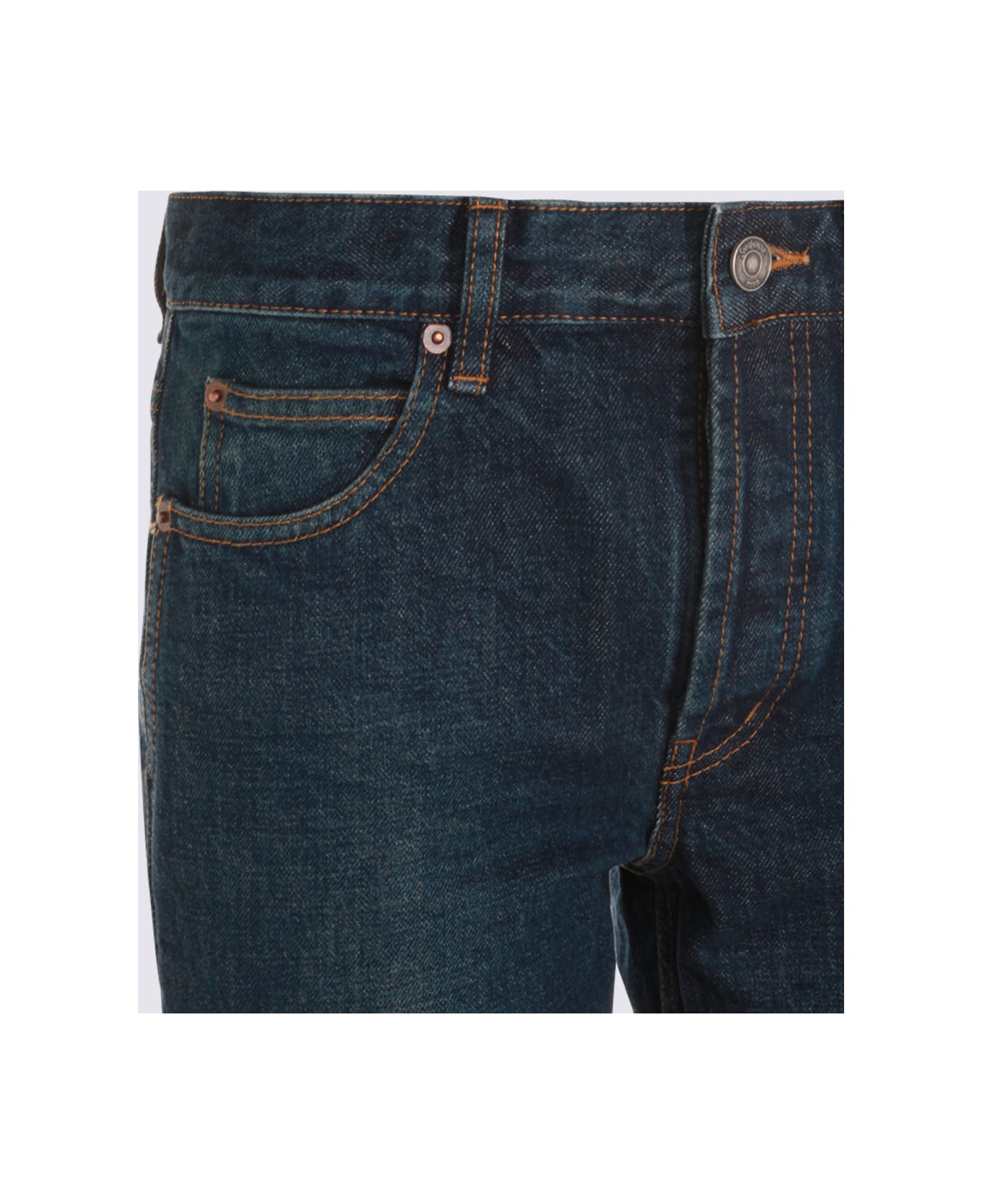 Saint Laurent Dark Blue Cotton Jeans - Blue