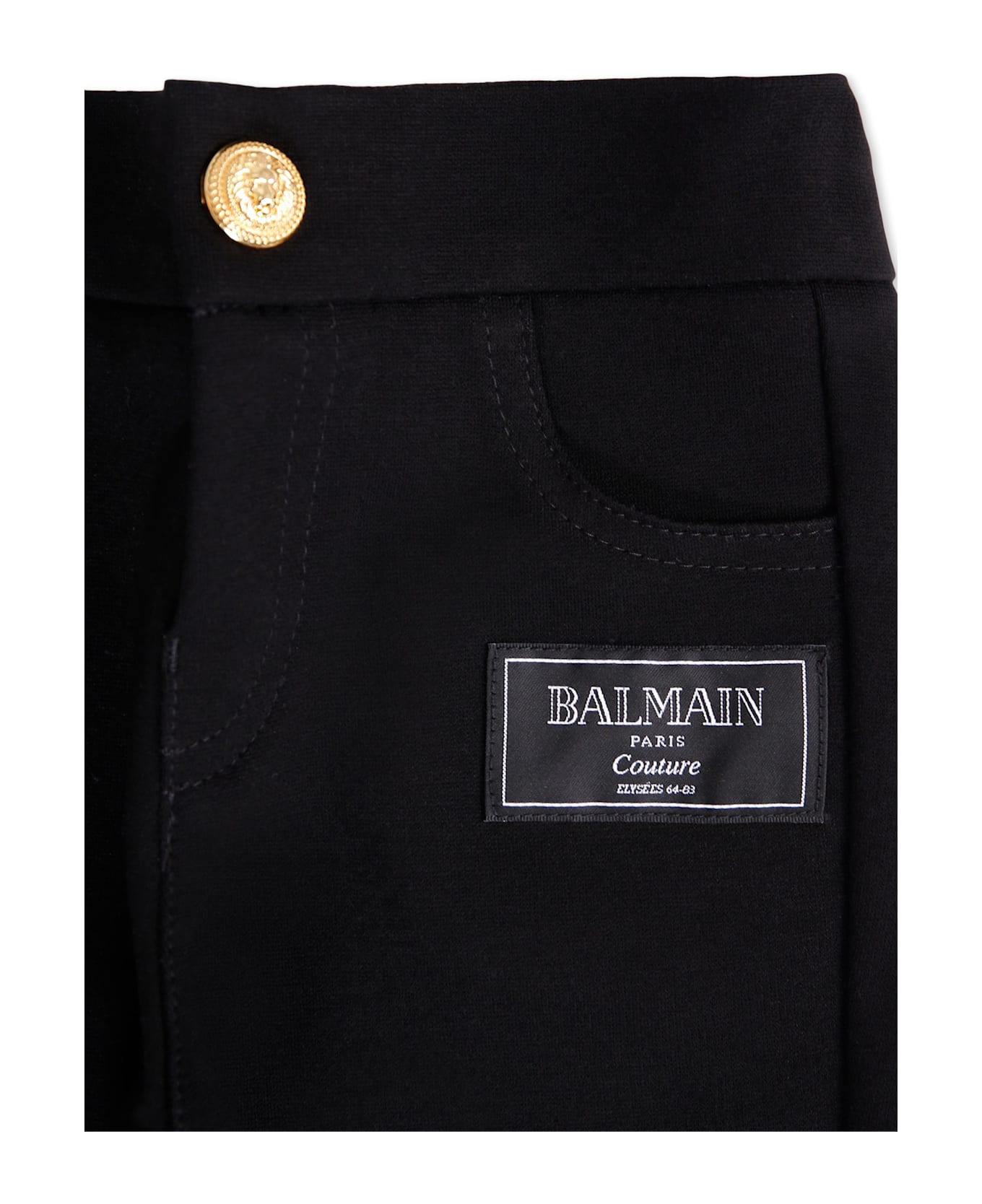 Balmain Black Trousers For Baby Boy With Logo - Black