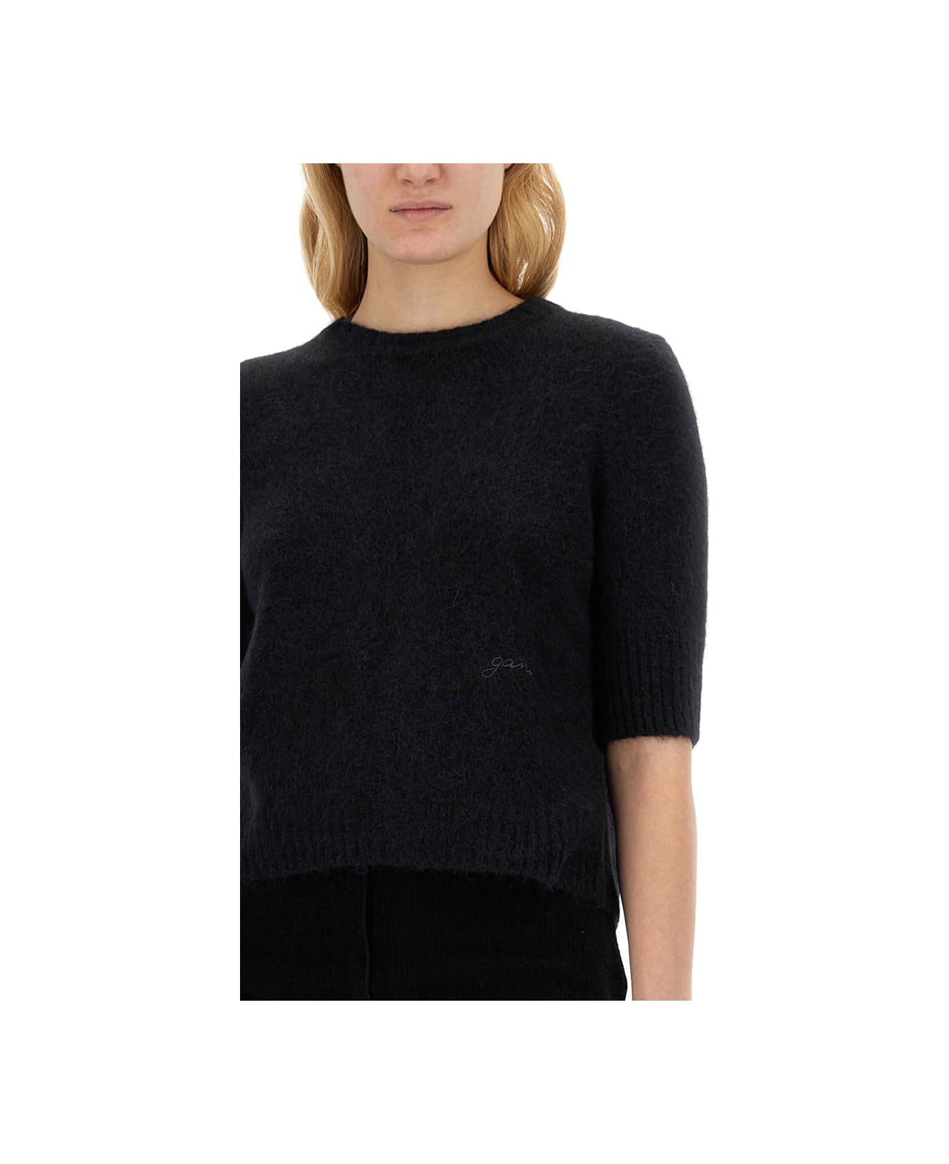 Ganni Black Wool Blend Sweater - BLUE ニットウェア