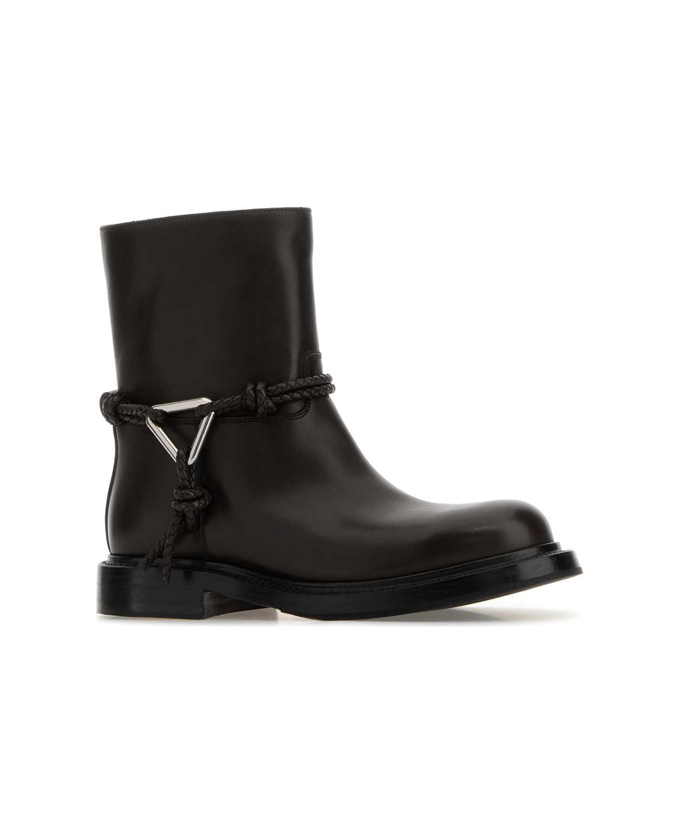 Bottega Veneta Dark Brown Leather James Ankle Boots - FONDANT