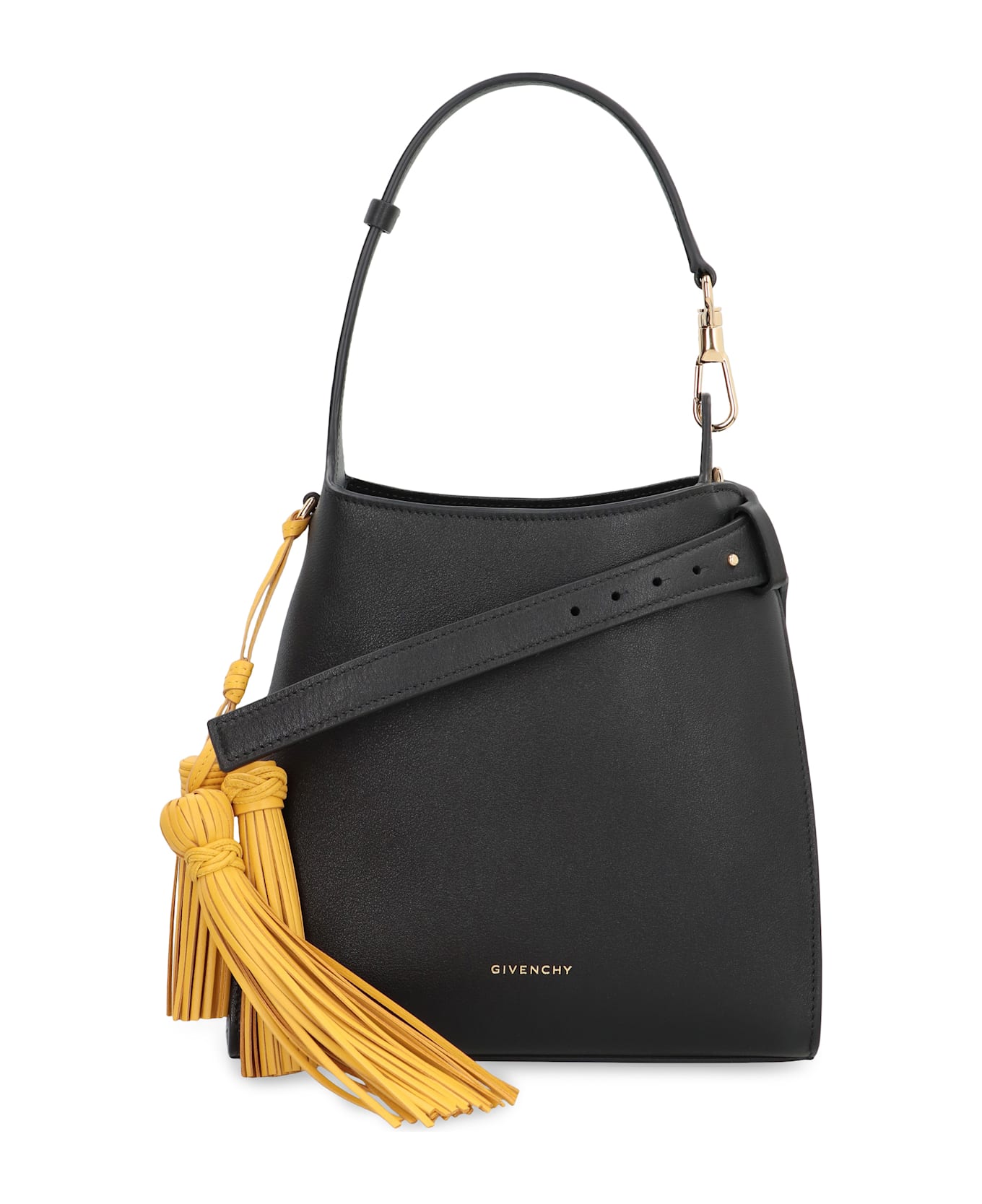 Givenchy Hobo Belted Mini Leather Bag - black