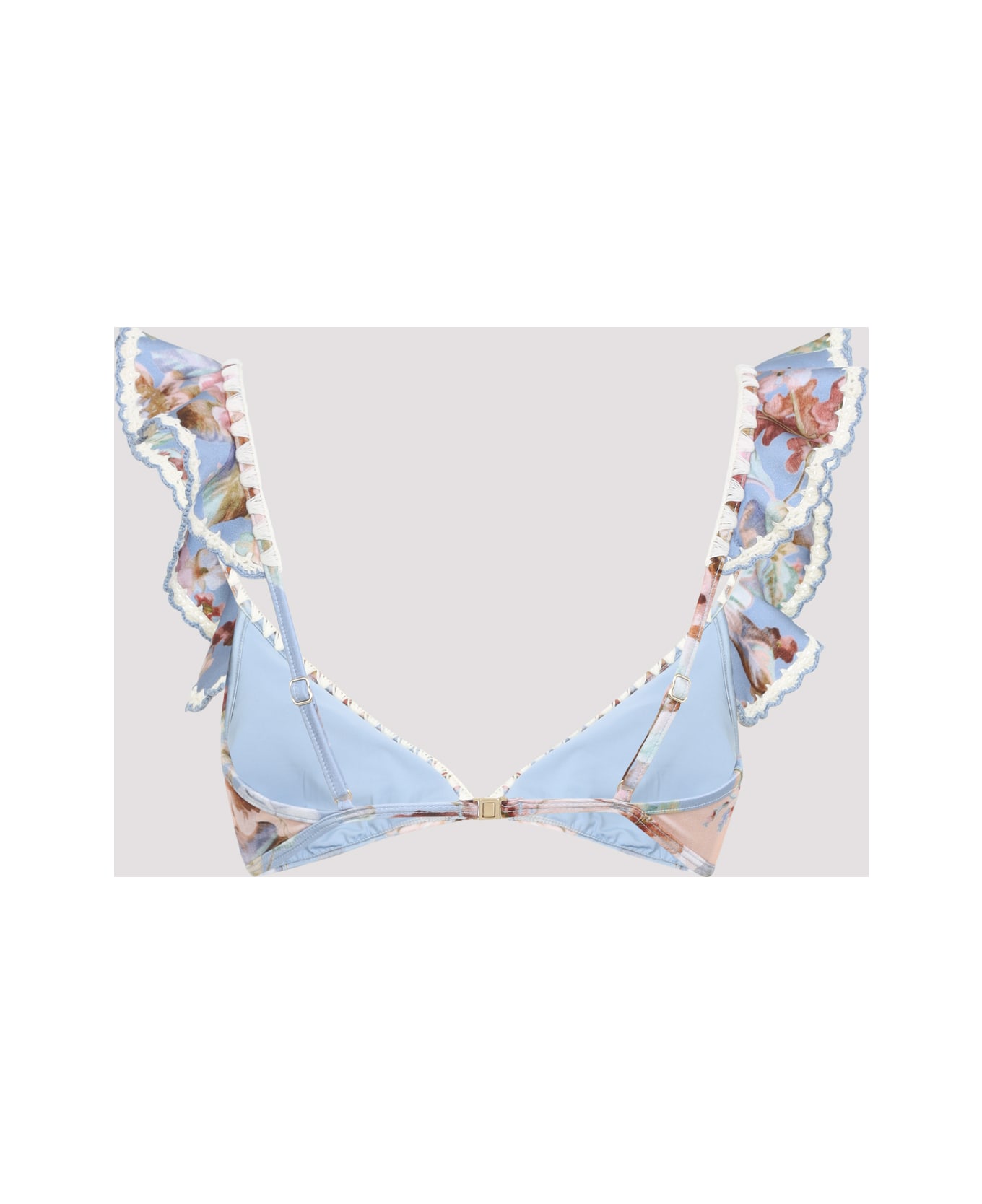 Zimmermann Awaken Crochet Tri Bikini Top - Spliced Print