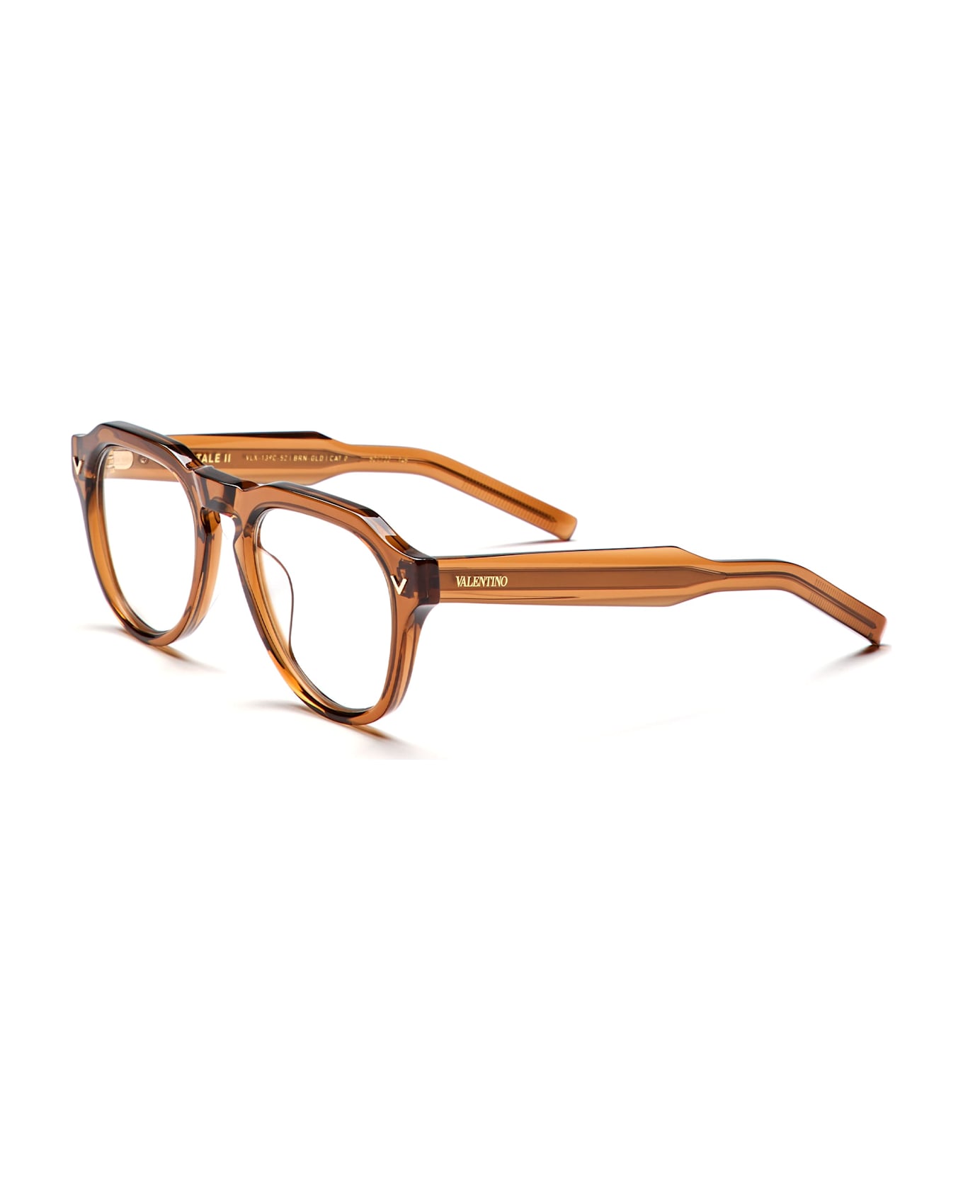 Valentino Eyewear V-tale-ii - Crystal Brown / Light Gold Rx Glasses - brown