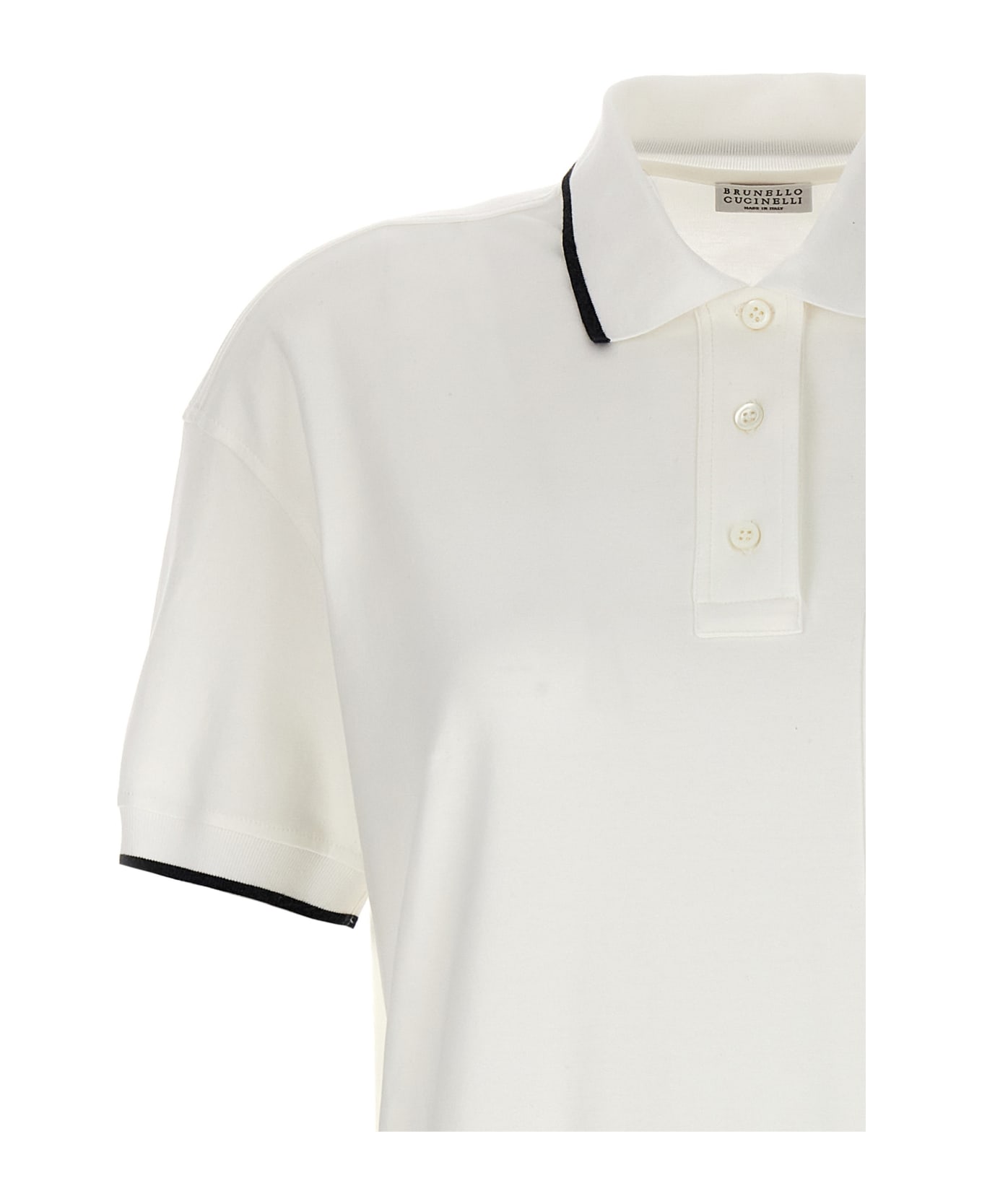 Brunello Cucinelli Logo Polo Dress - White
