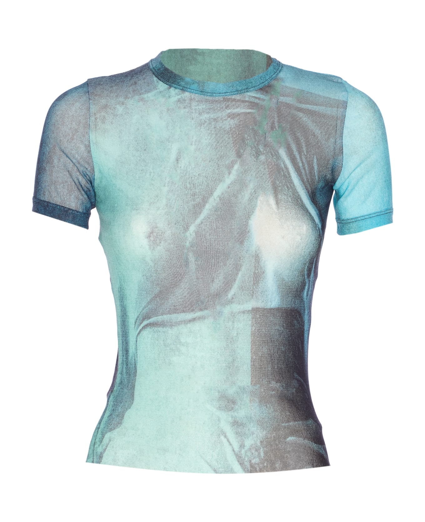 Jean Paul Gaultier Mesh Baby T-shirt Water Print - Blue