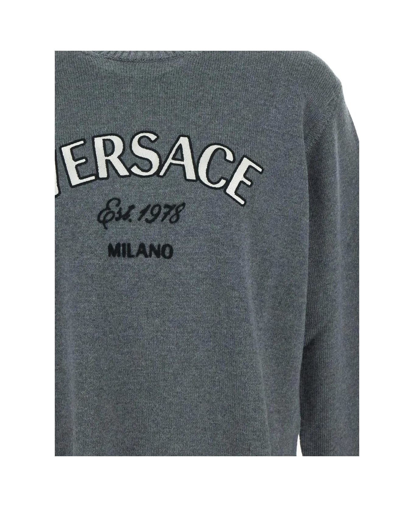 Versace Wool Knitwear - Charcoal Melange ニットウェア