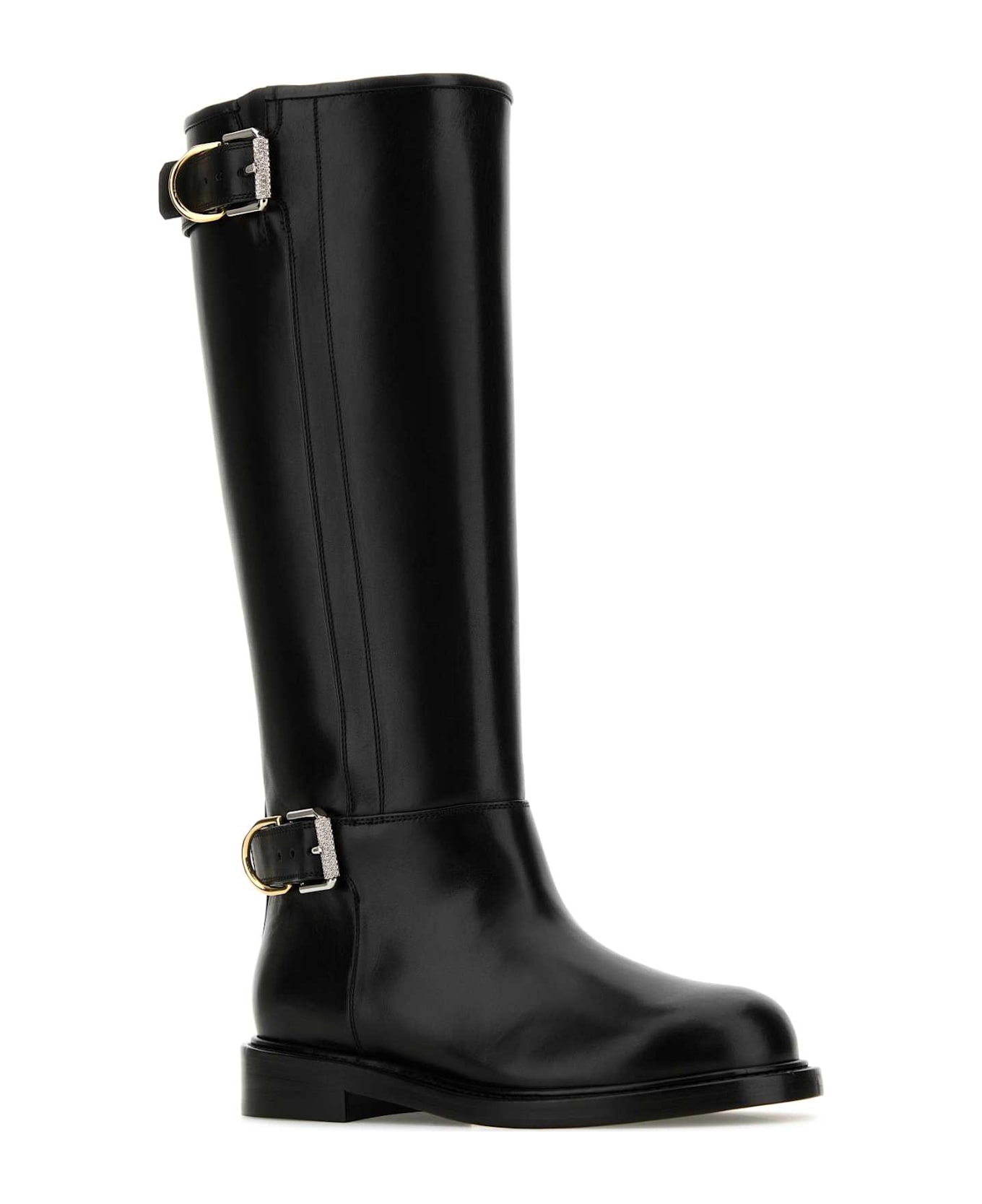 Givenchy Black Leather Voyou Boots - BLACK