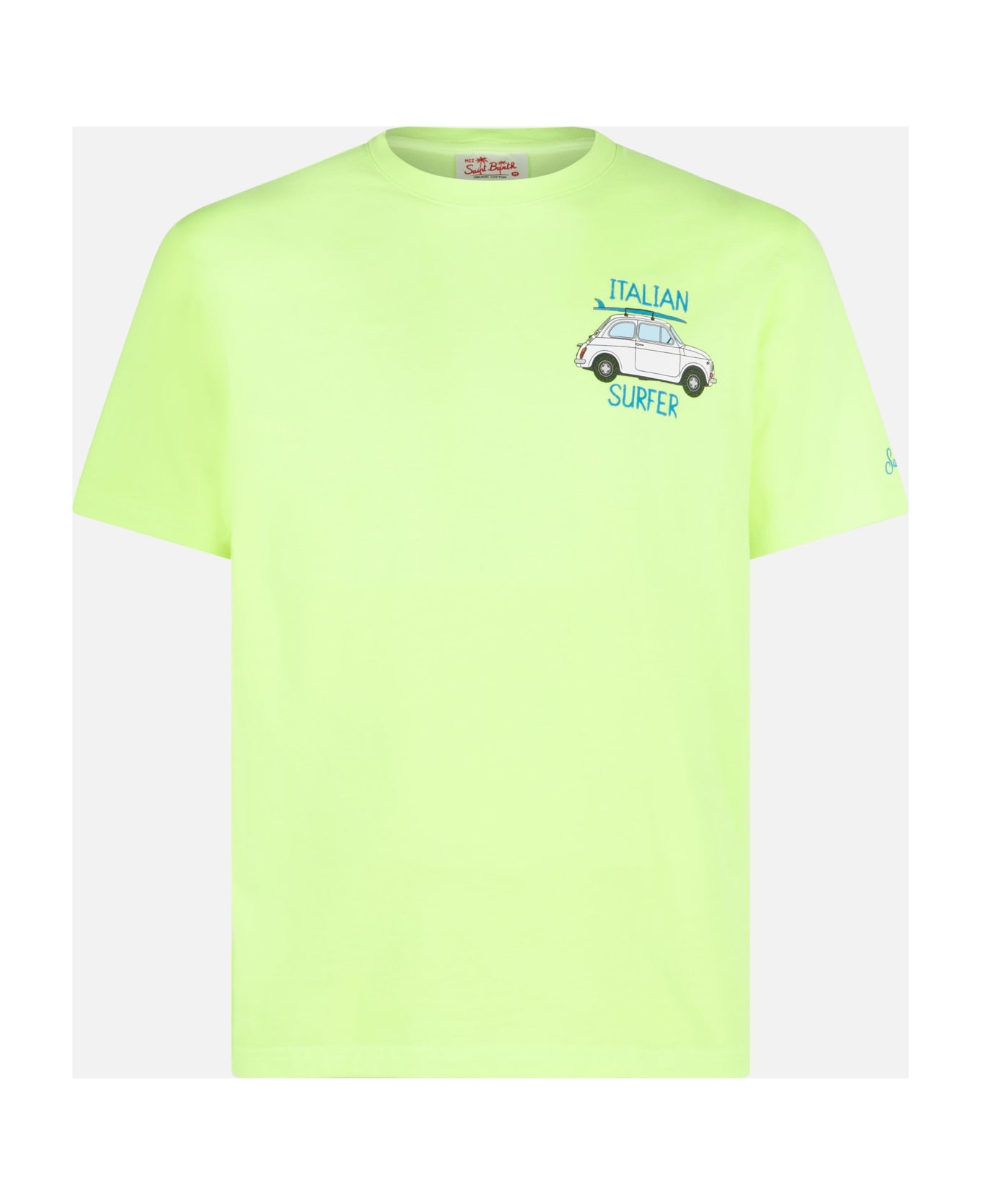 MC2 Saint Barth Man Cotton T-shirt With Fiat 500 Print | Fiat 500© Special Edition - YELLOW