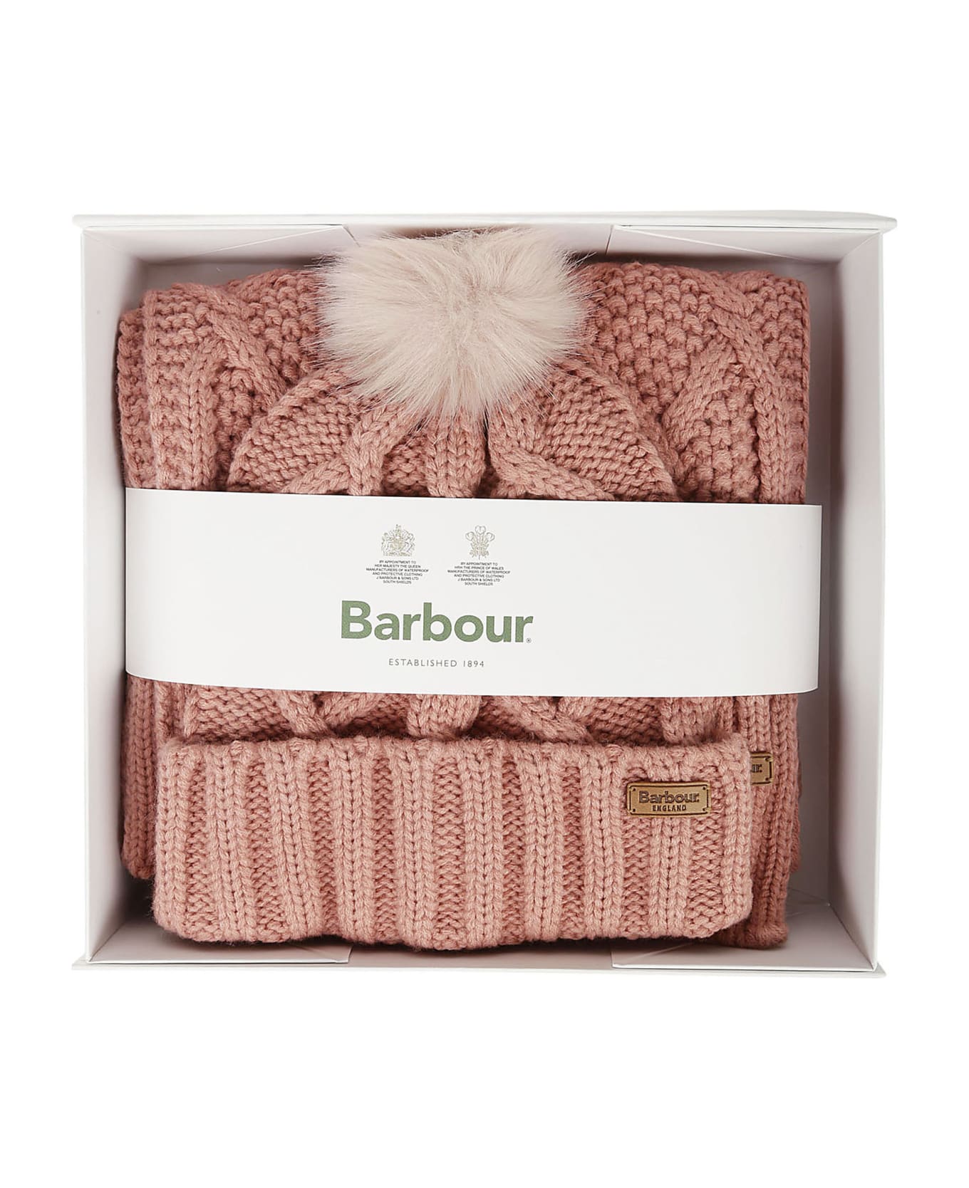 Barbour Ridley Beanie Scarf Gift Set - Dusty Rose