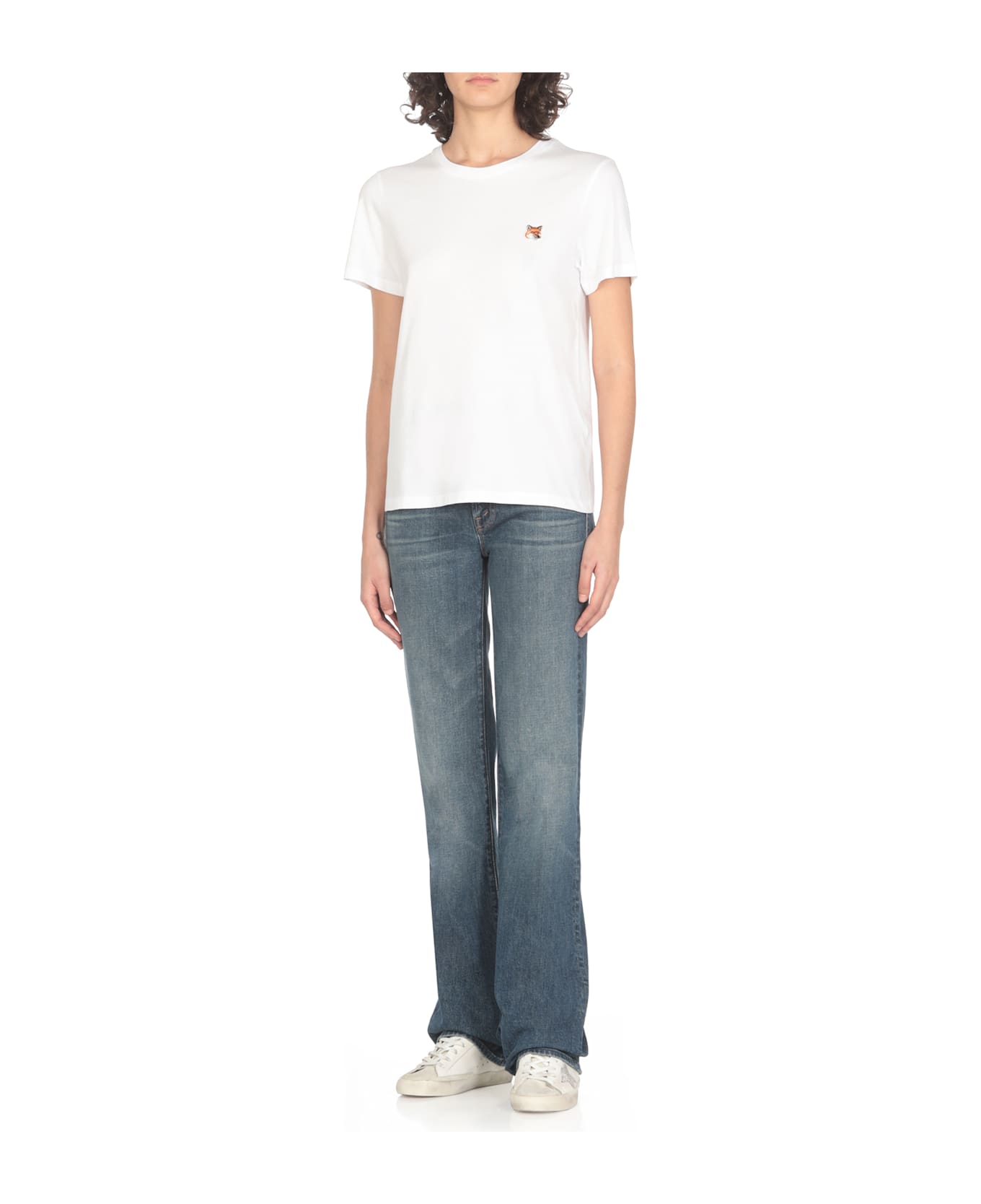 Maison Kitsuné T-shirt With Fox Head Patch - White