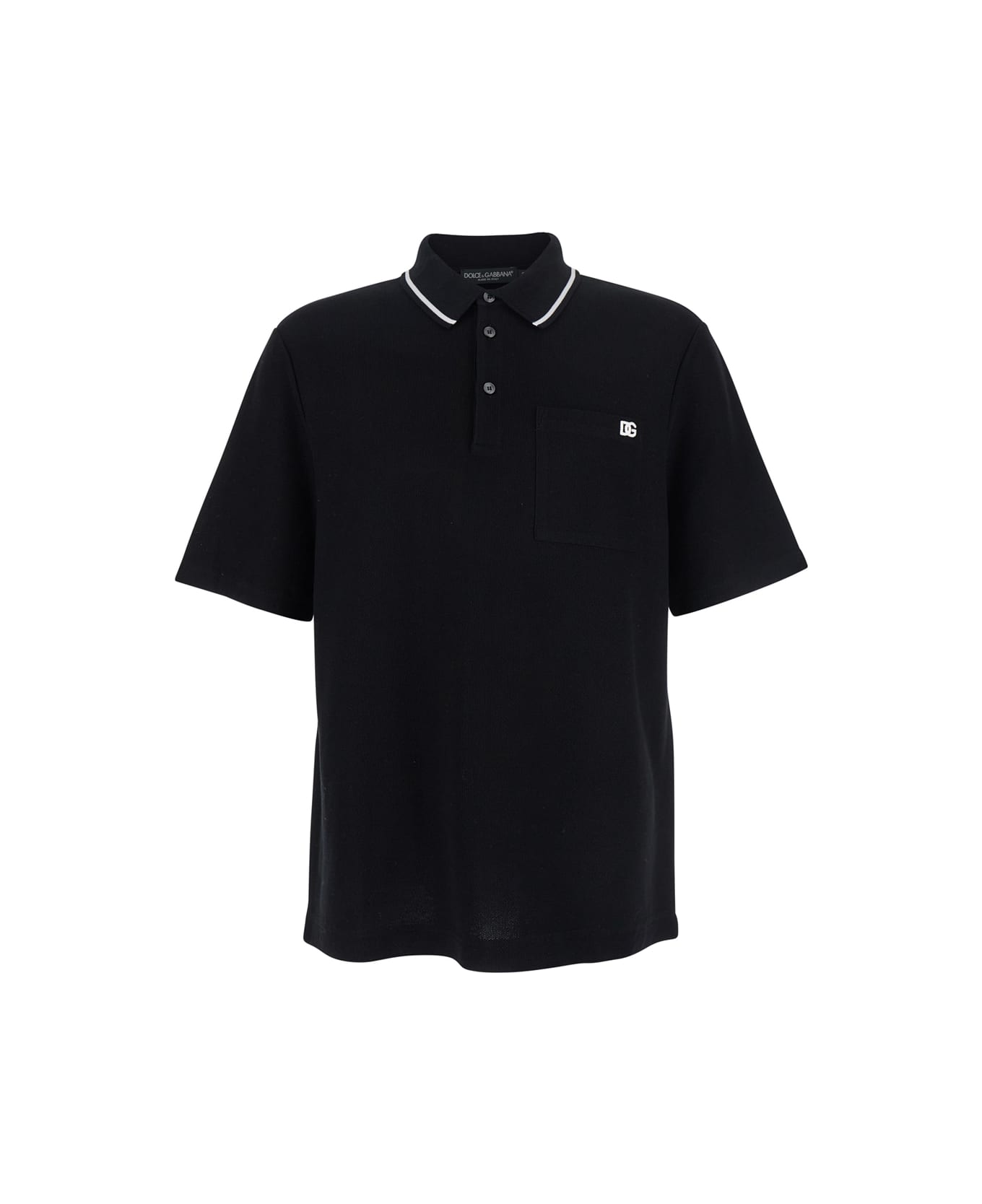 Dolce 
Gabbana Embroidery Polo Shirt - Black