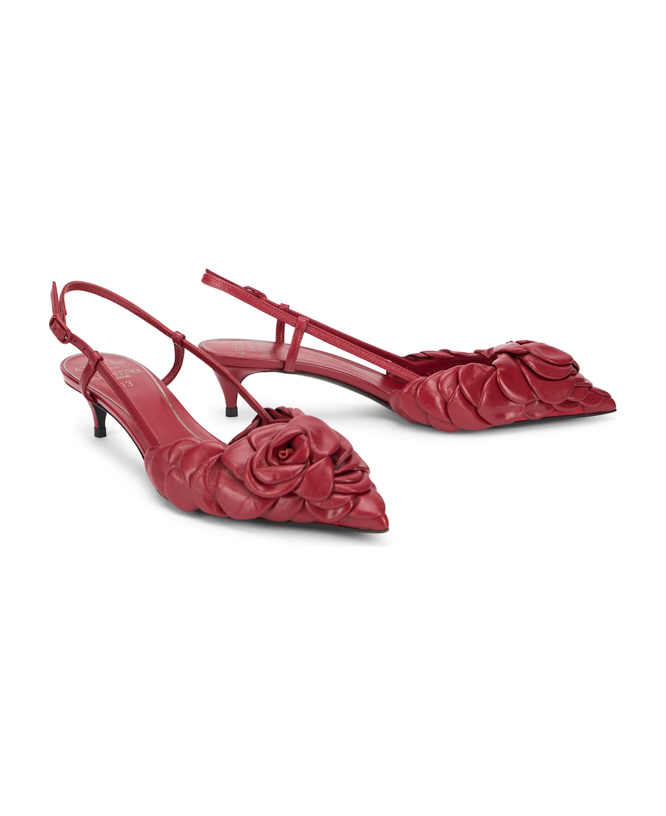 Valentino Garavani Elegant Pointed Slingback With Heel - Burgundy