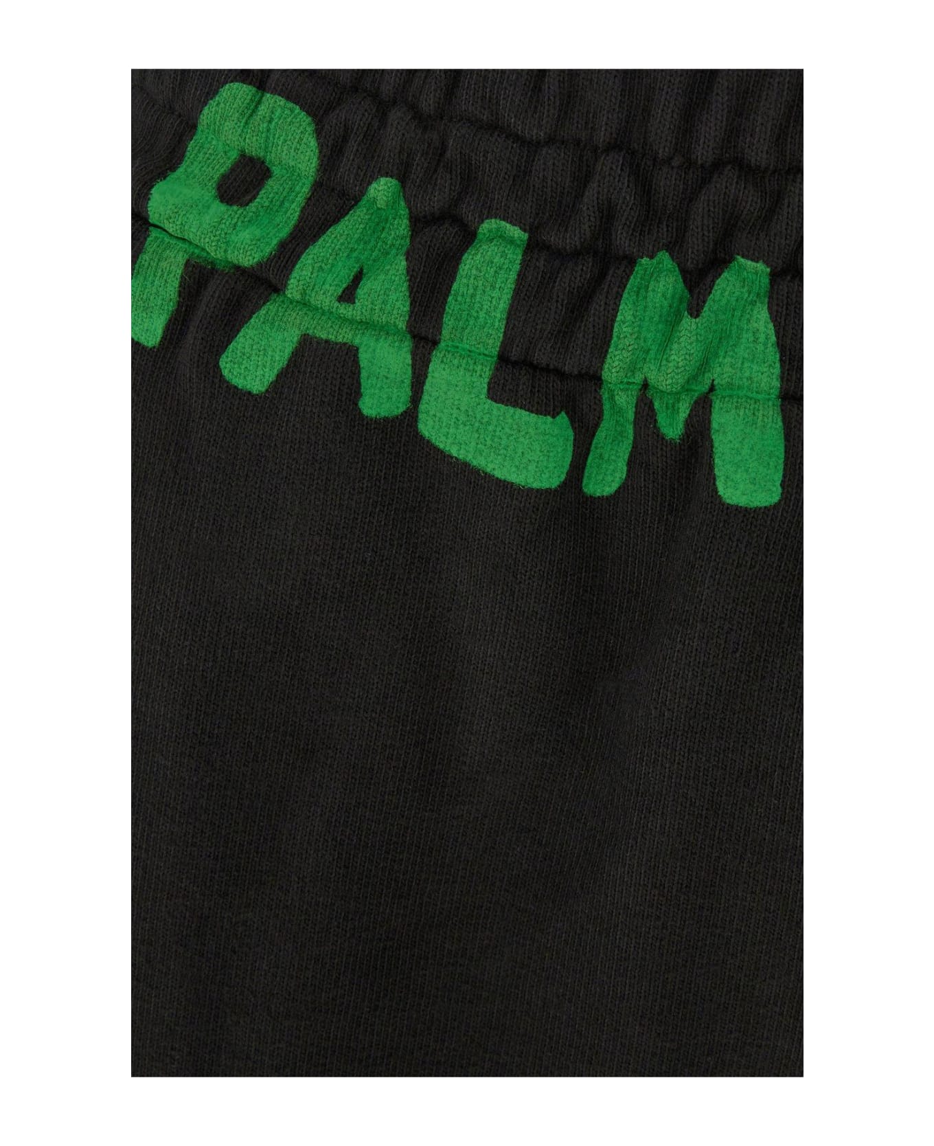Palm Angels Logo-printed Elasticated Waist Track Pants - Black green