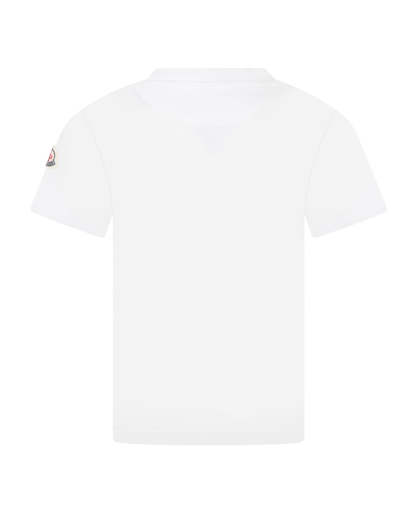 Moncler White T-shirt For Boy With Red Spiderman - White
